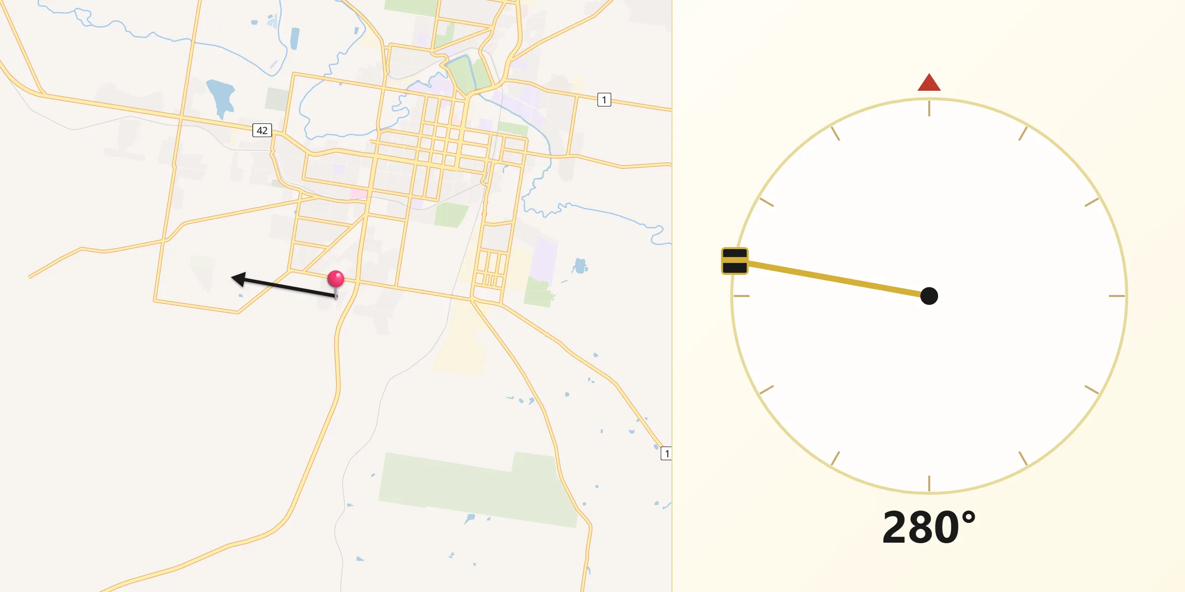 Qibla Direction from Rosenthal Heights