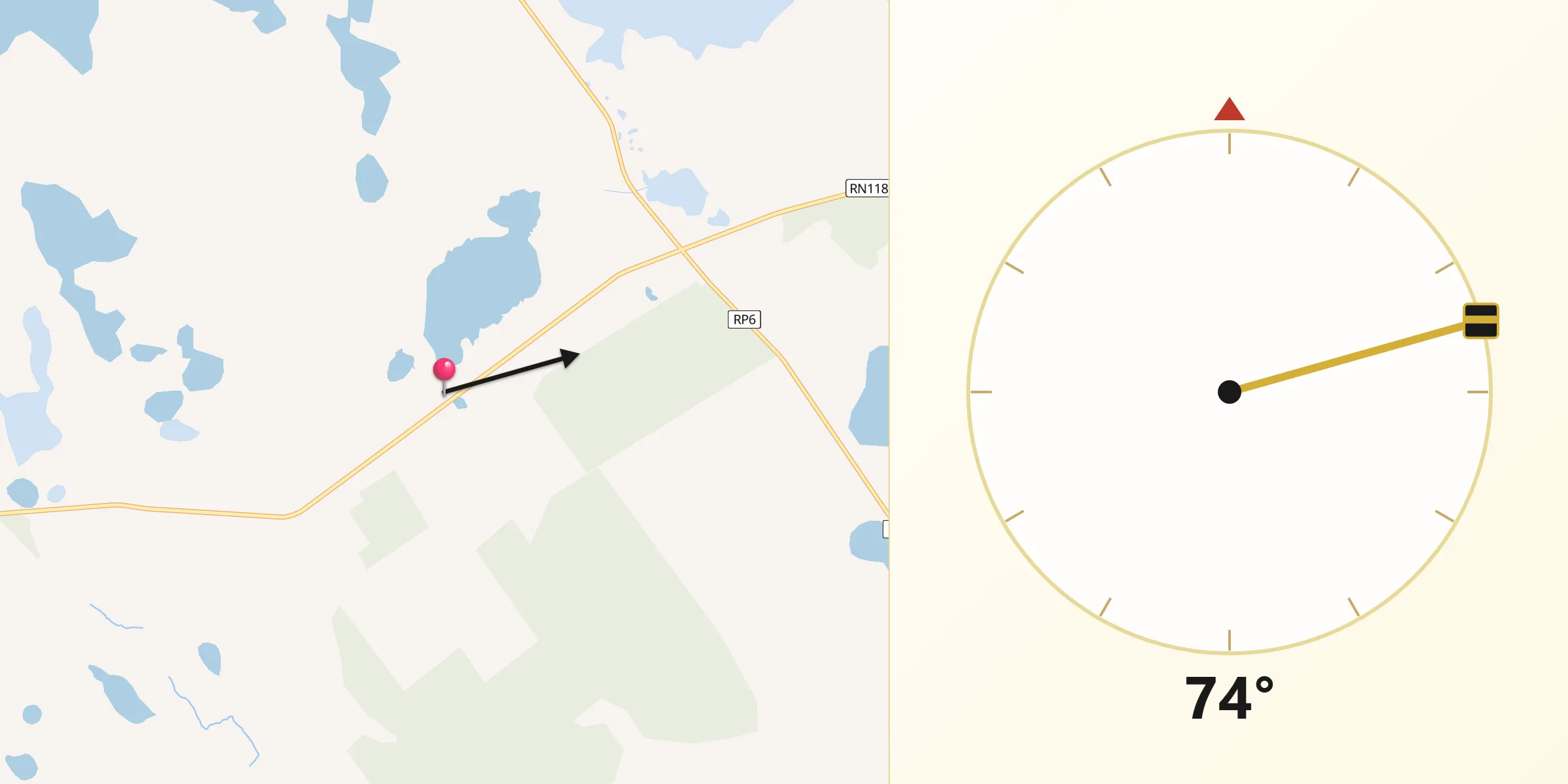 Dirección de la Qibla desde Ciudad de Santa Rosa