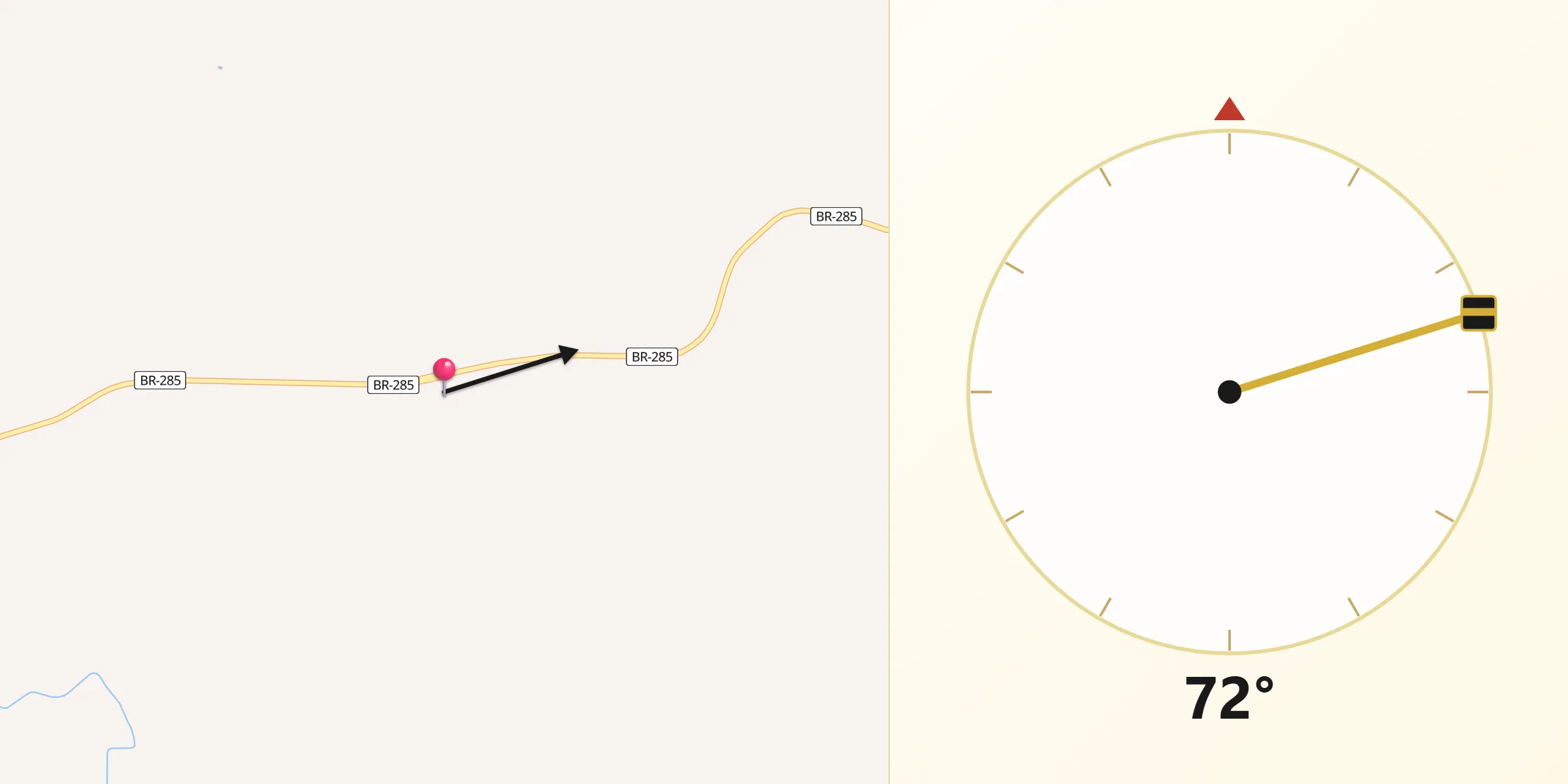 Direção da Qibla a partir de Bozano