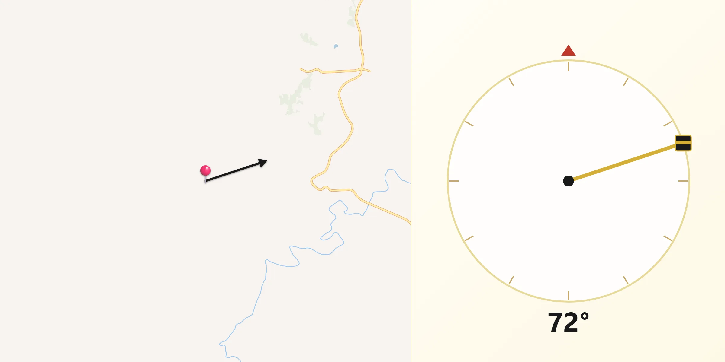 Direção da Qibla a partir de Ciríaco