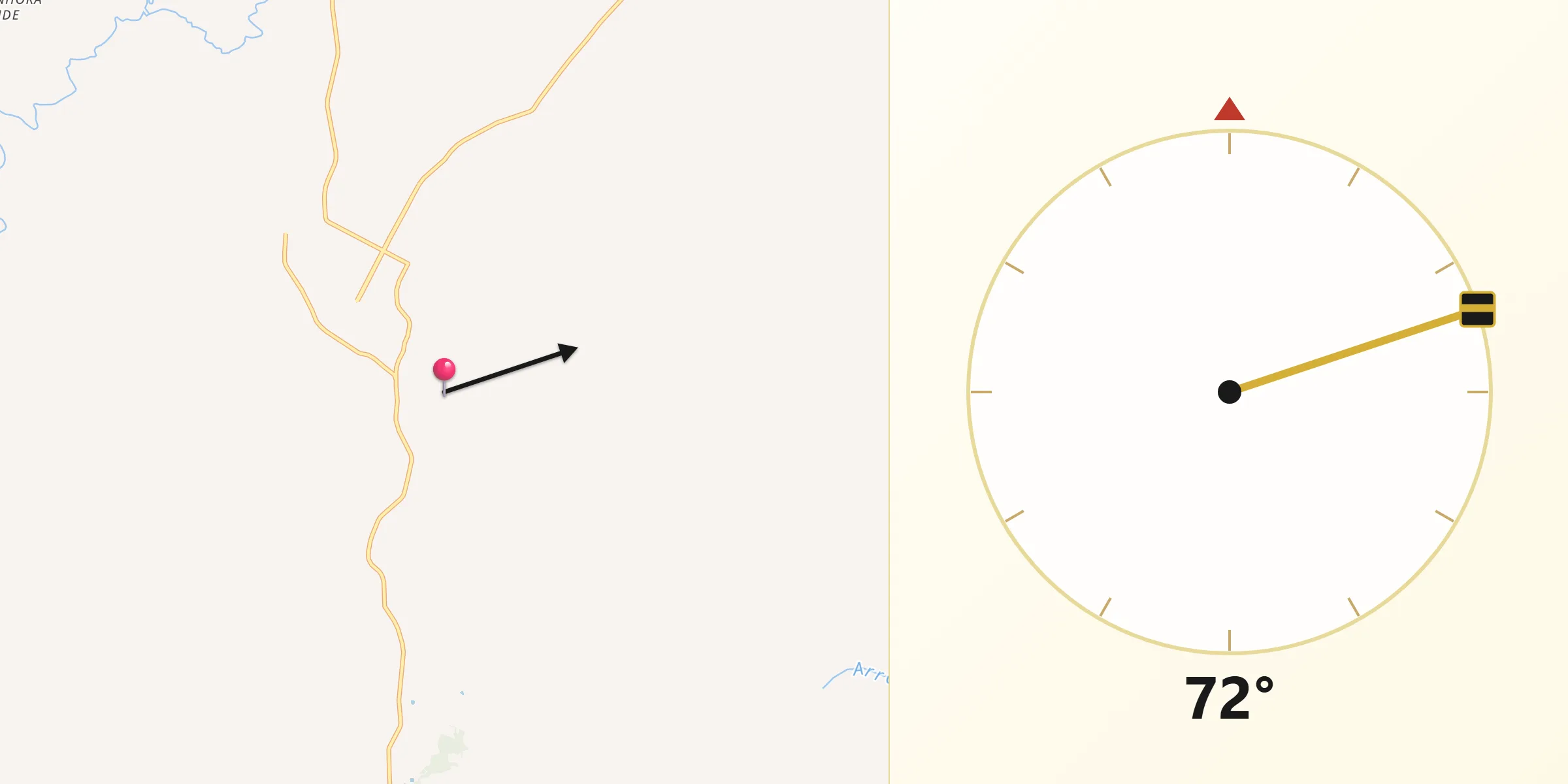 Direção da Qibla a partir de Ibiraiaras