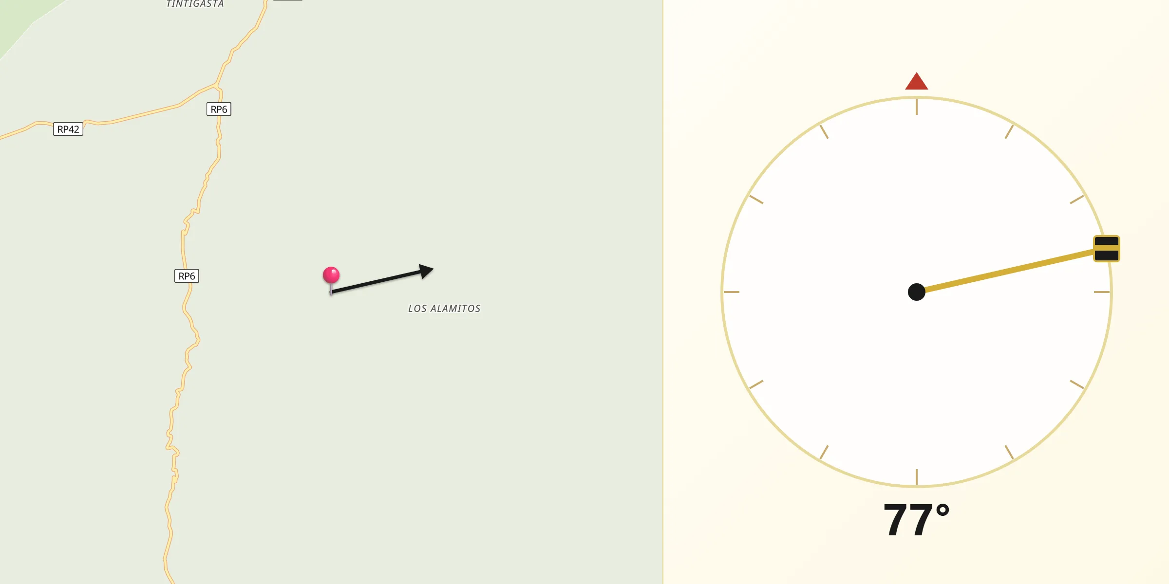 Dirección de la Qibla desde Departamento de El Alto