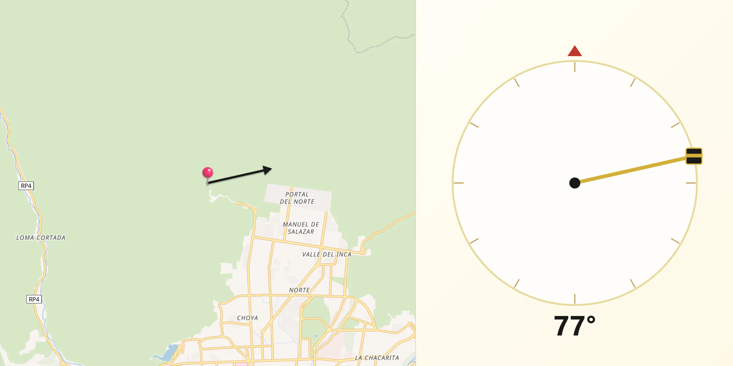 Dirección de la Qibla desde Departamento de Capital