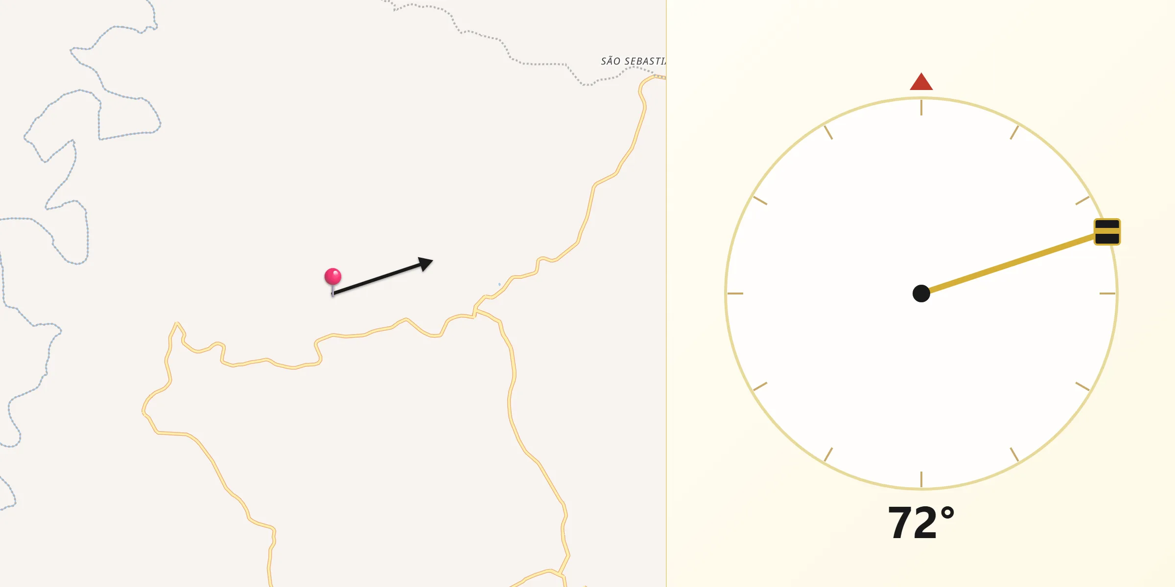 Direção da Qibla a partir de São Jorge