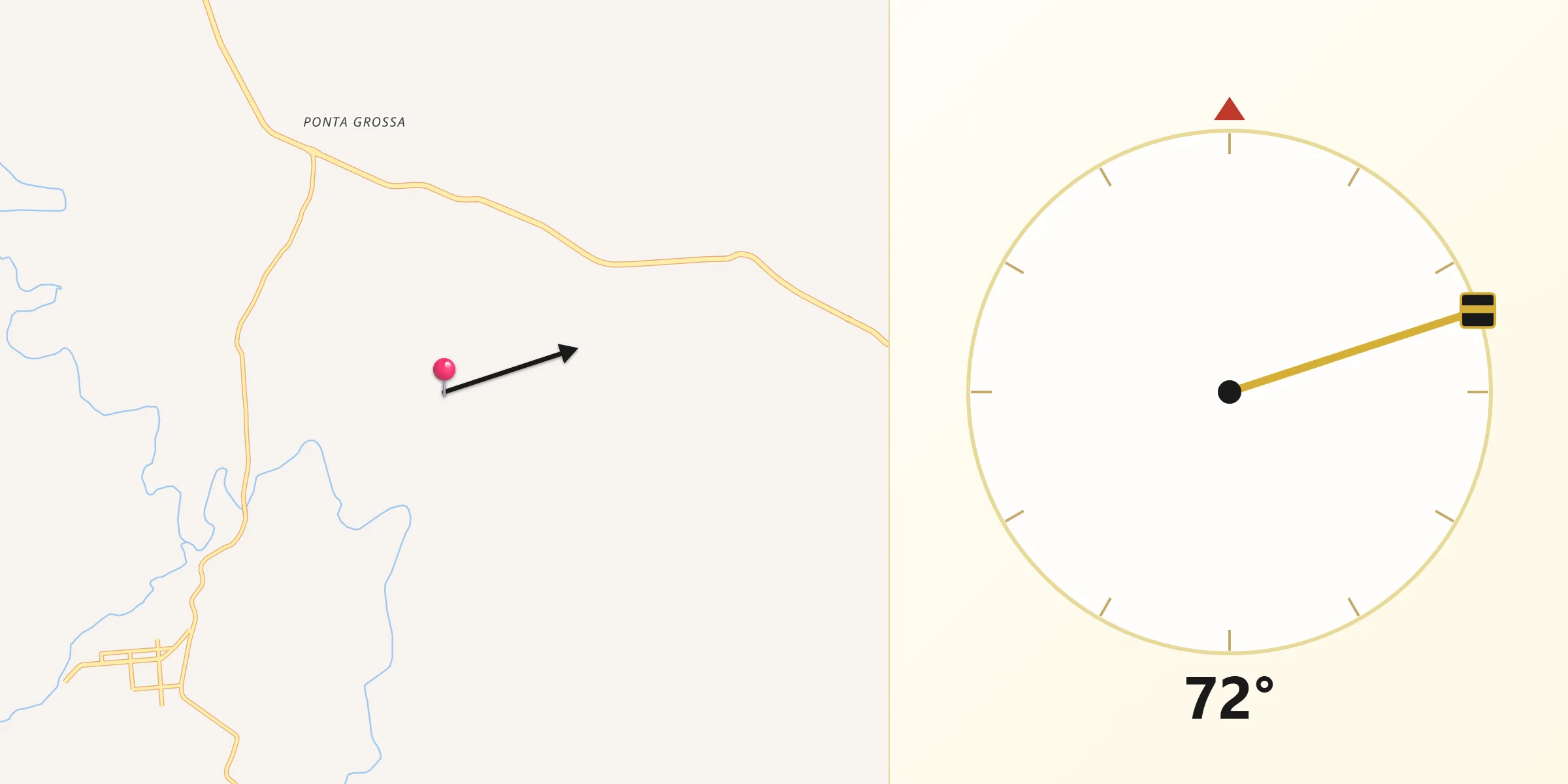 Direção da Qibla a partir de Vila Maria