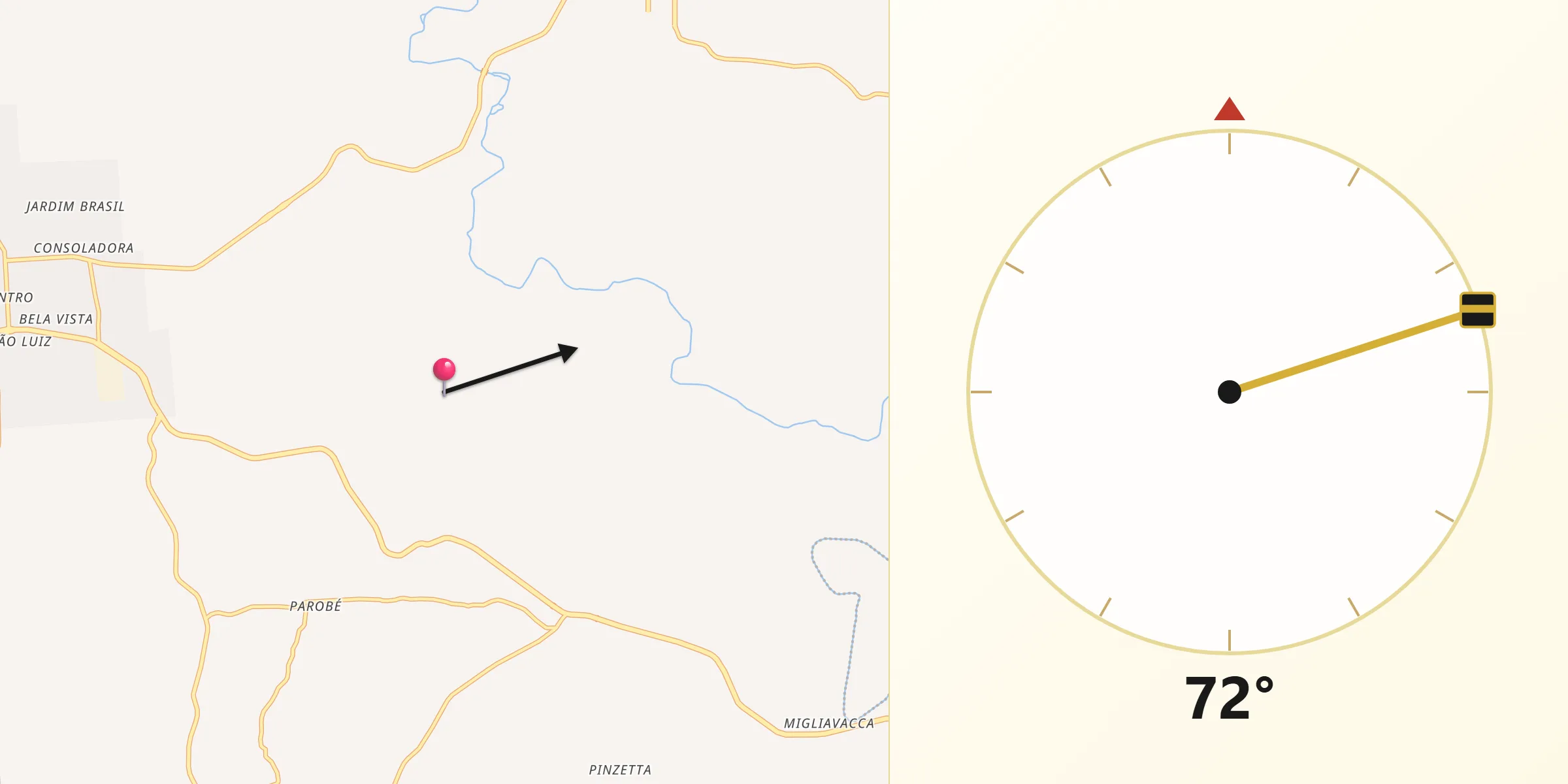 Direção da Qibla a partir de Casca