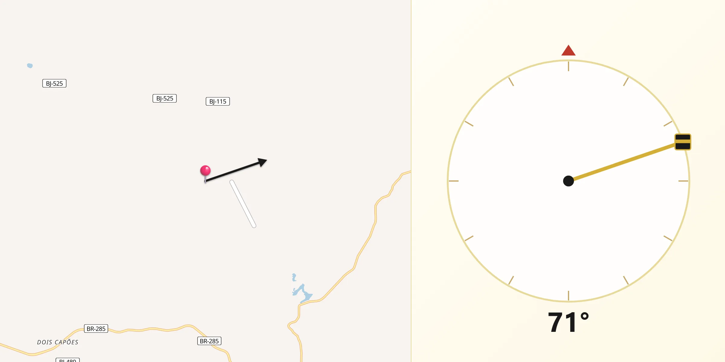 Direção da Qibla a partir de Bom Jesus