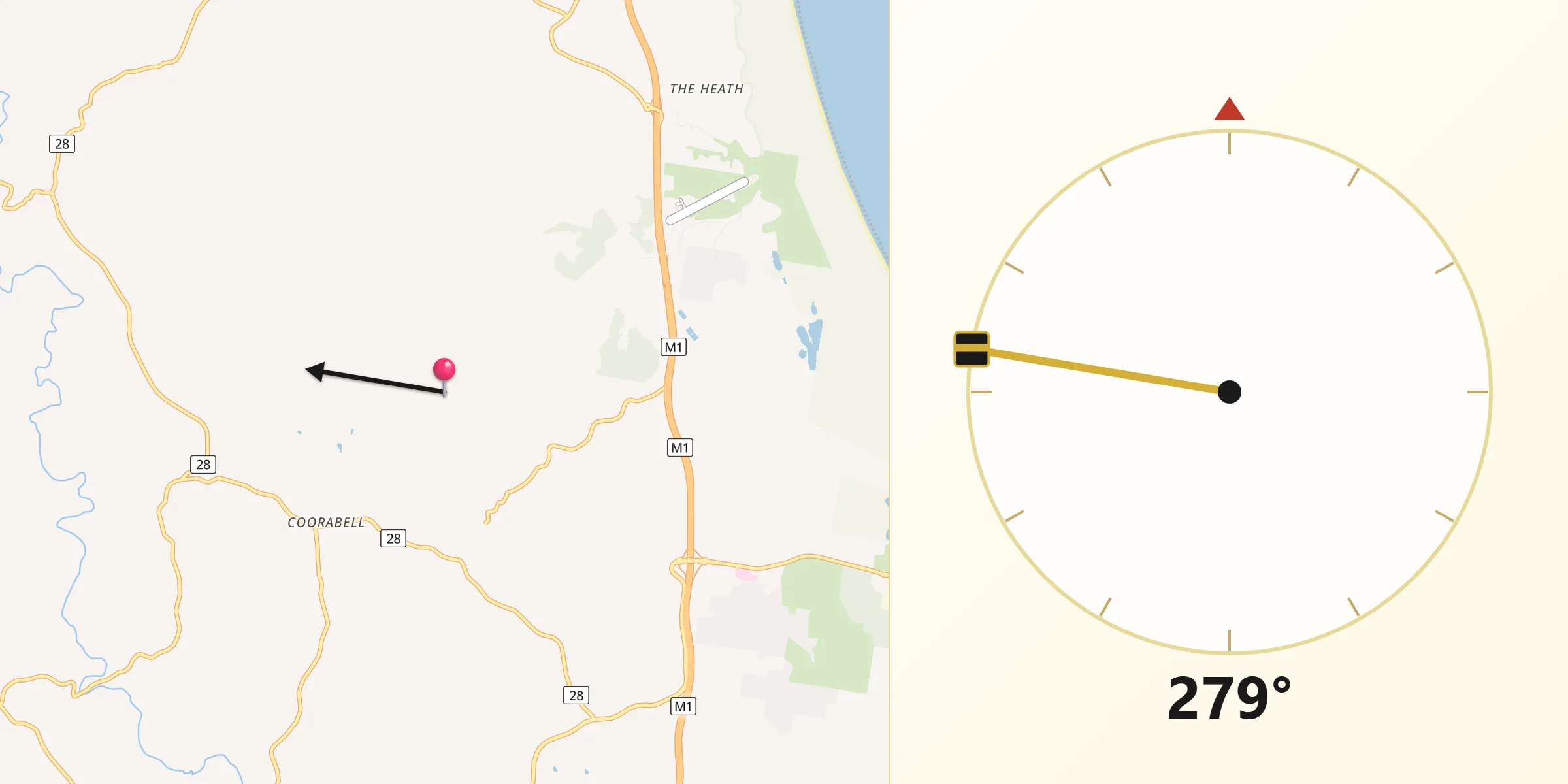 Qibla Direction from Byron Shire