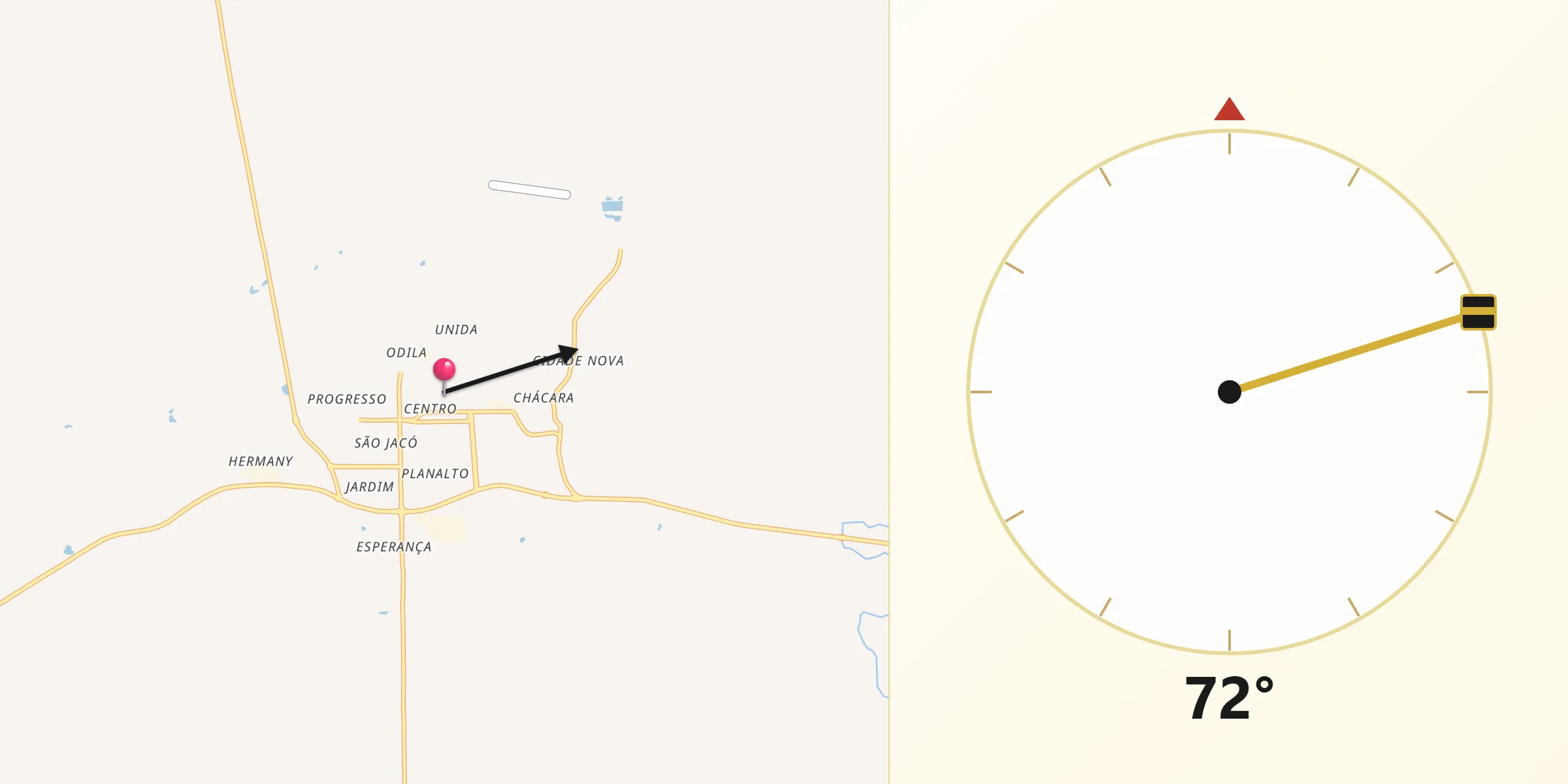 Direção da Qibla a partir de Ibirubá