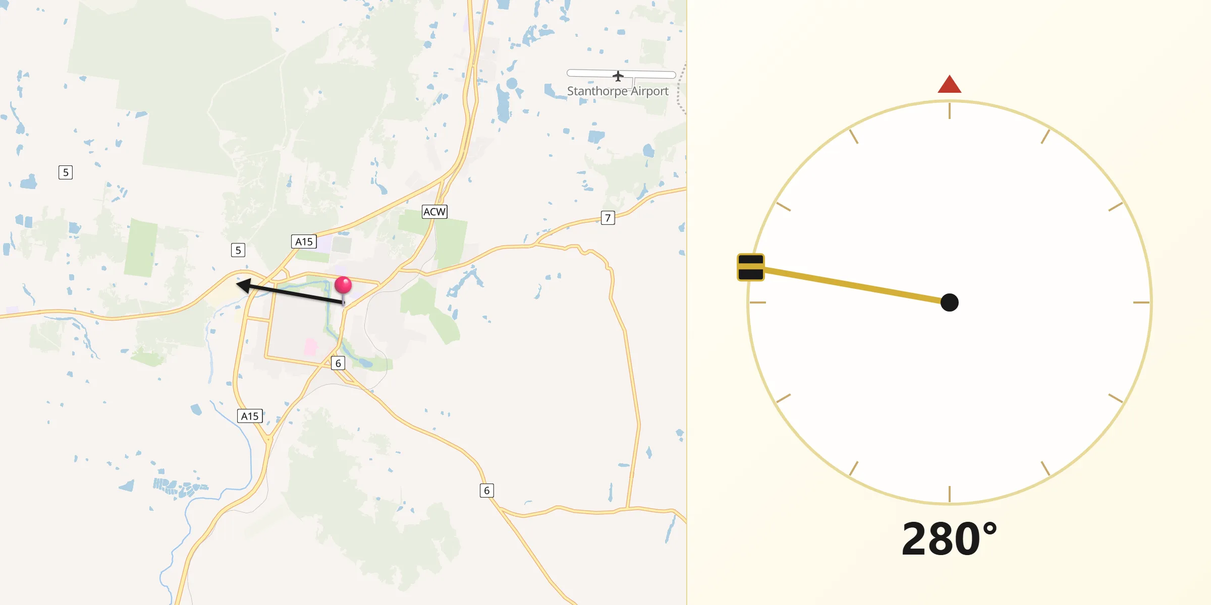 Qibla Direction from Stanthorpe