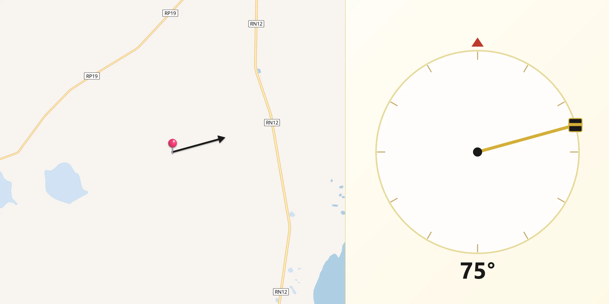 Dirección de la Qibla desde Departamento de San Roque