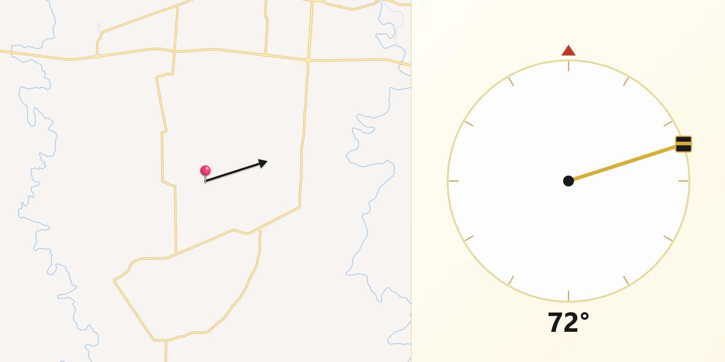 Direção da Qibla a partir de Selbach