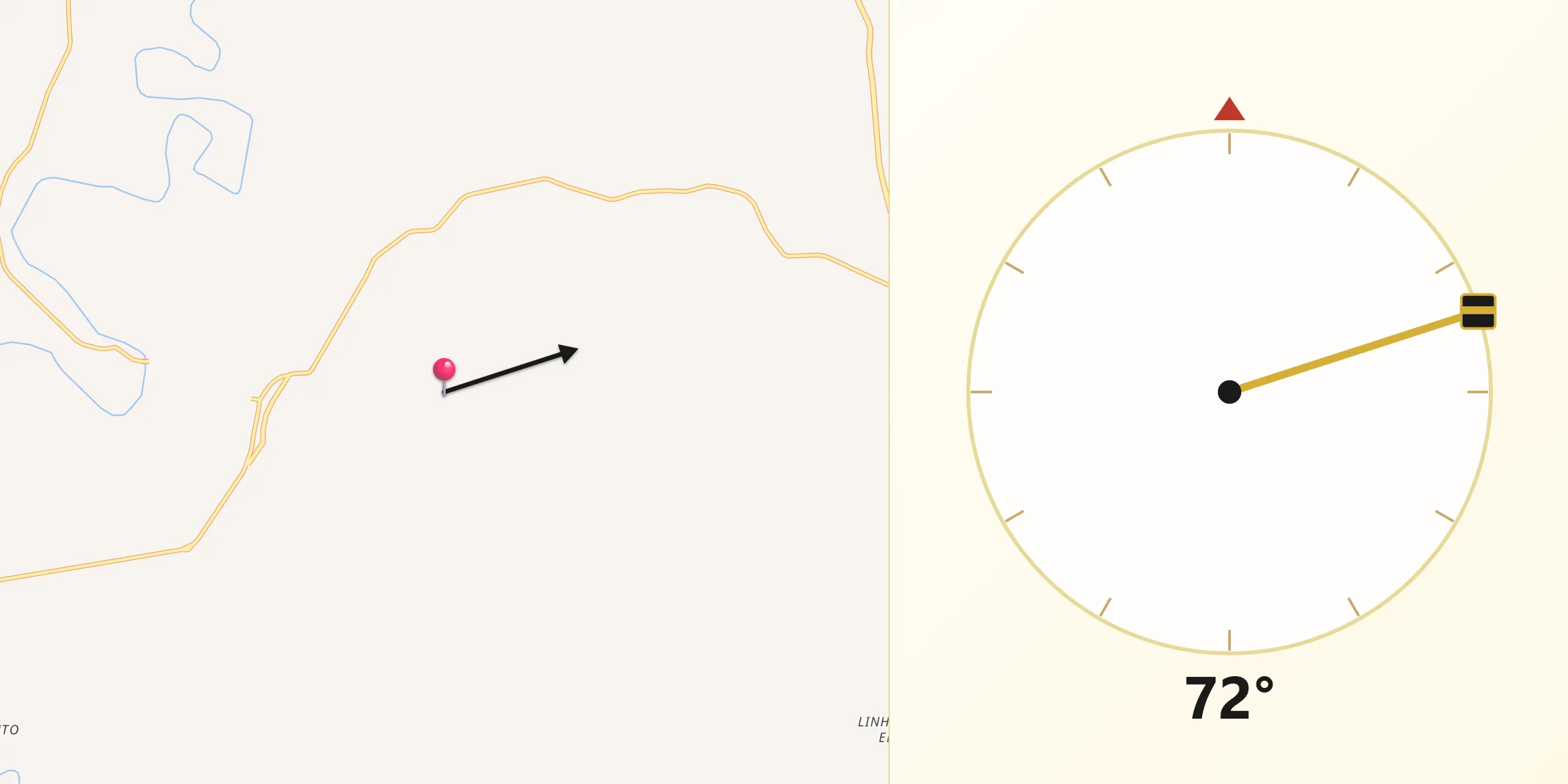 Direção da Qibla a partir de Mormaço