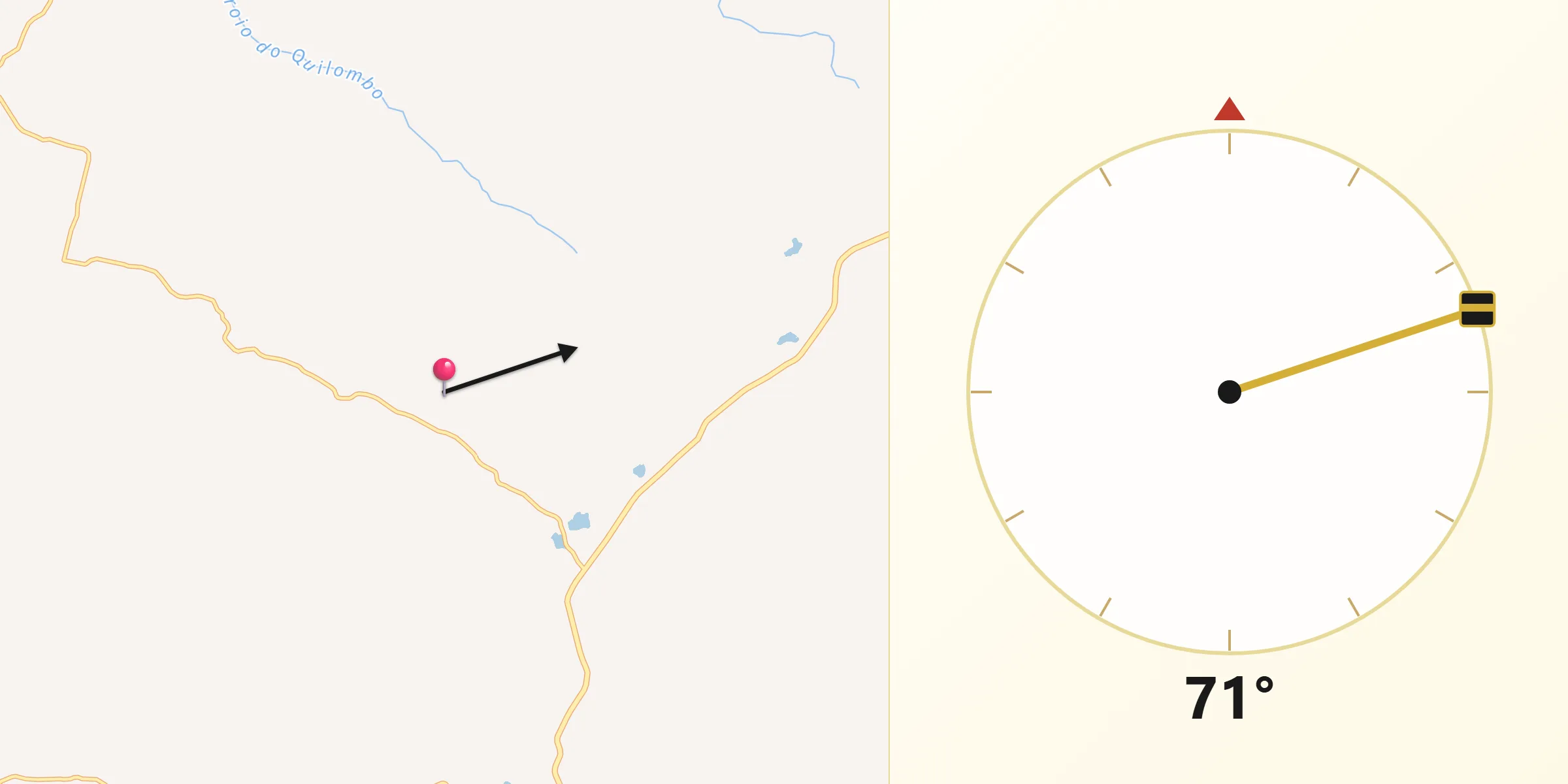 Direção da Qibla a partir de Ipê