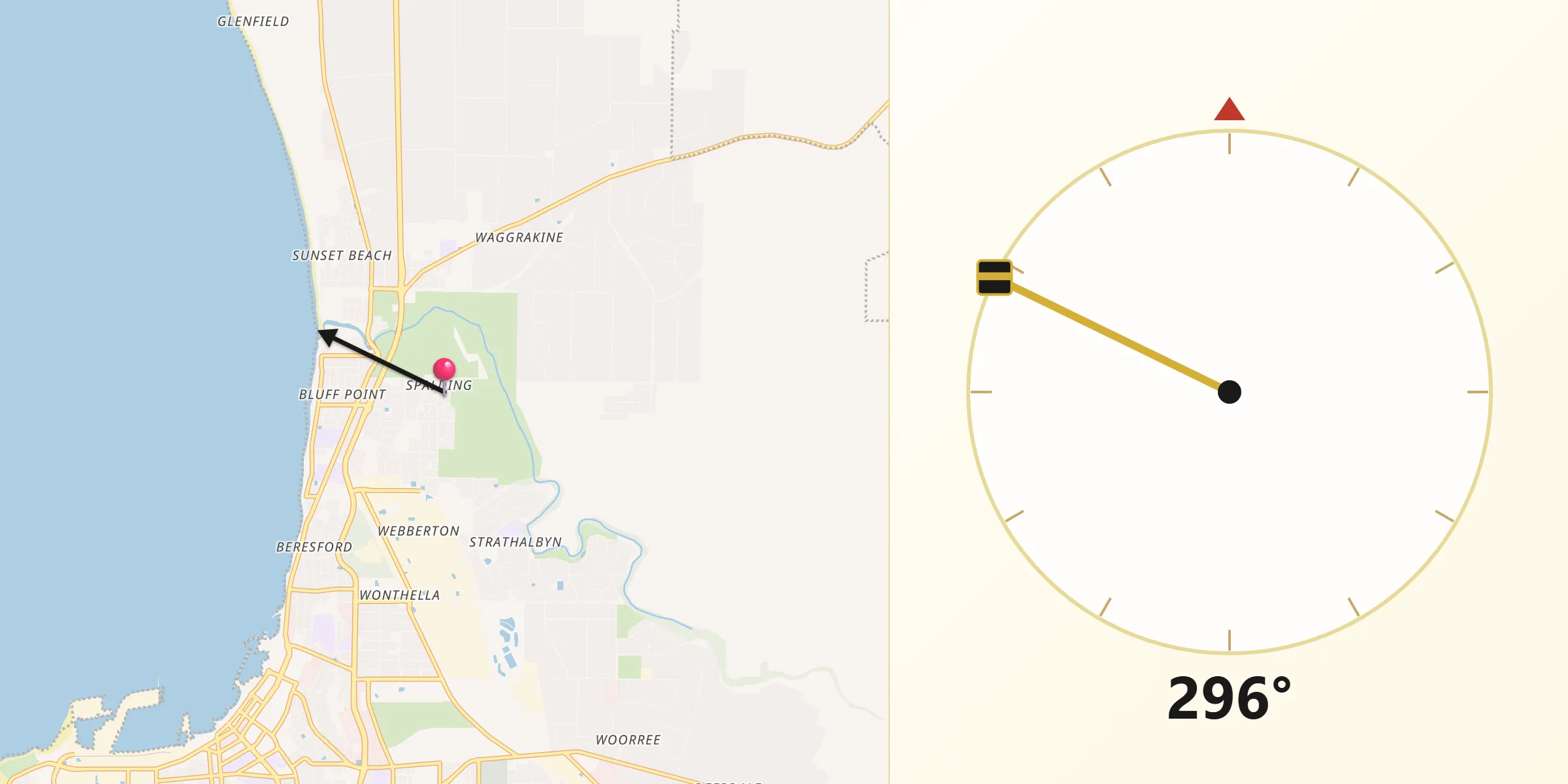 Qibla Direction from Spalding