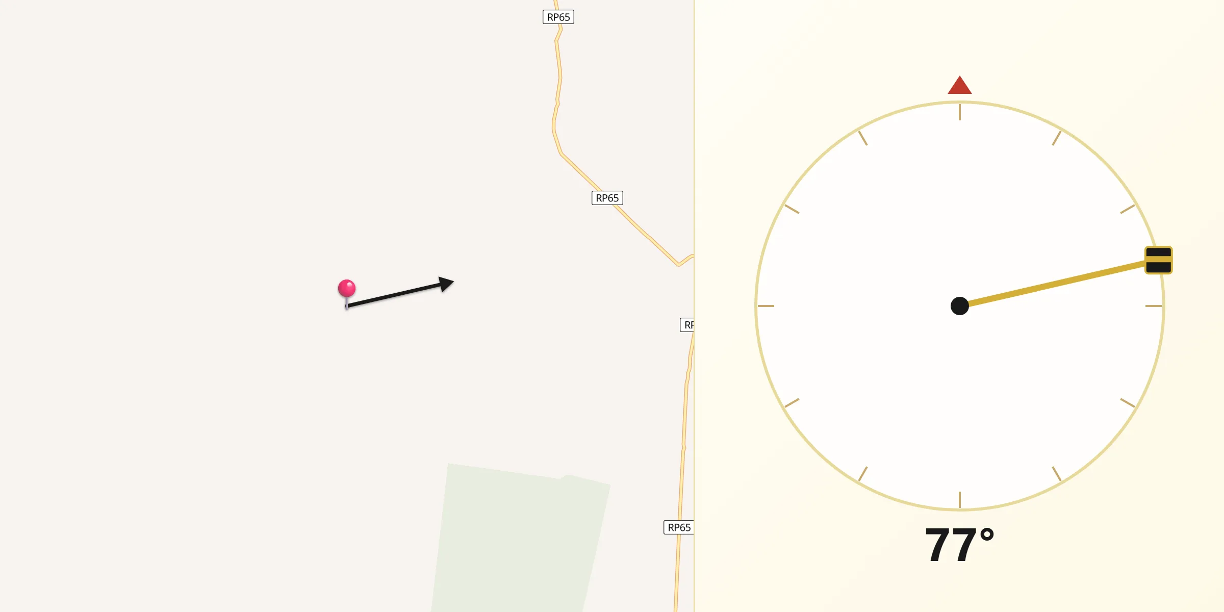 Dirección de la Qibla desde Departamento de Choya