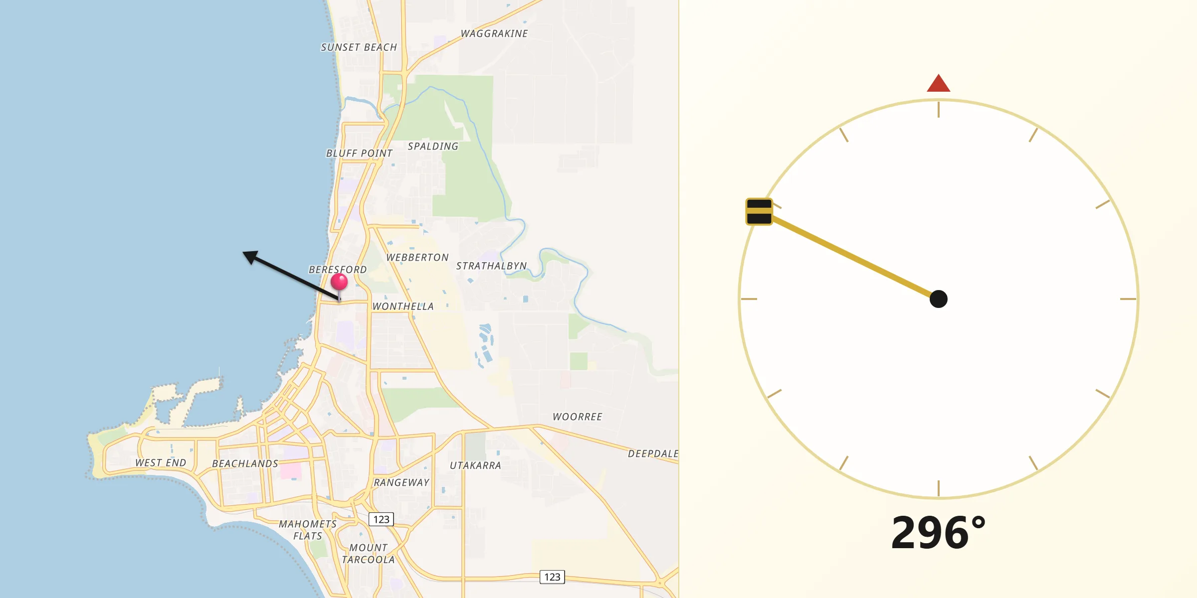 Qibla Direction from Beresford
