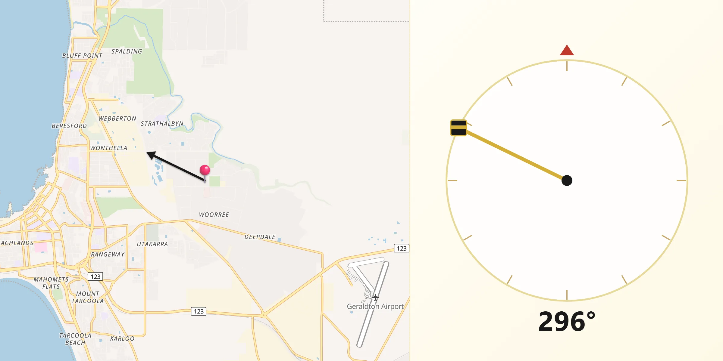 Qibla Direction from Woorree