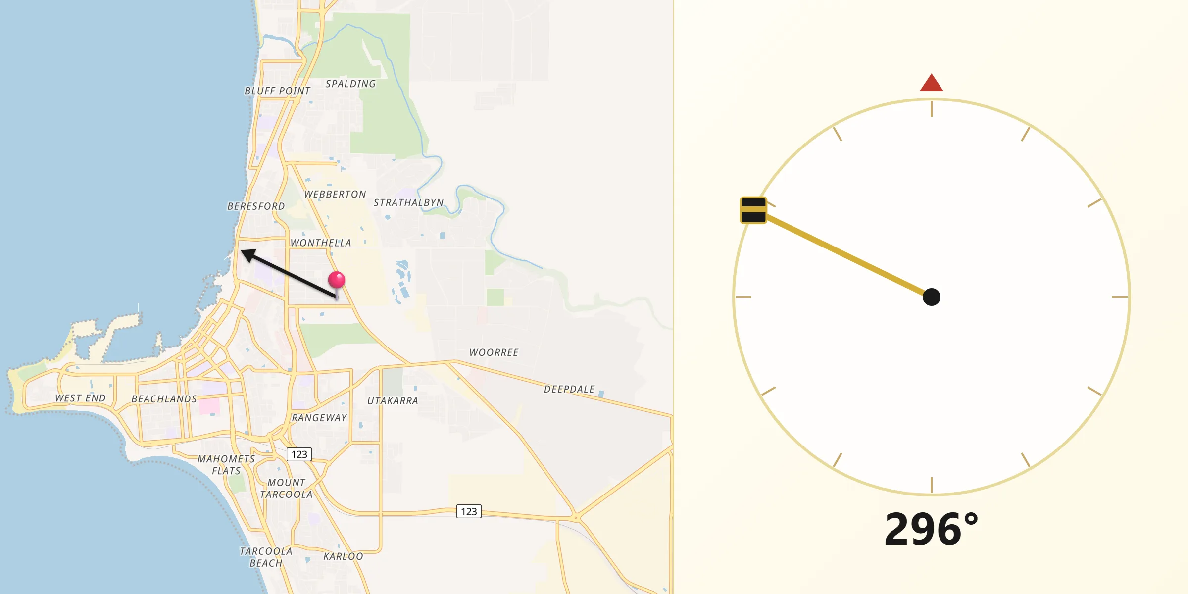 Qibla Direction from Wonthella