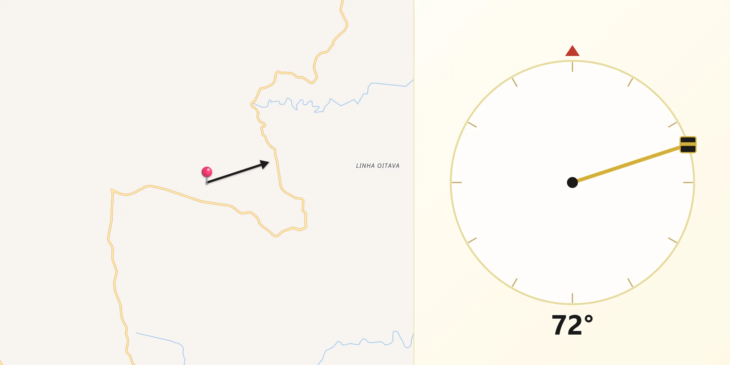 Direção da Qibla a partir de Itapuca