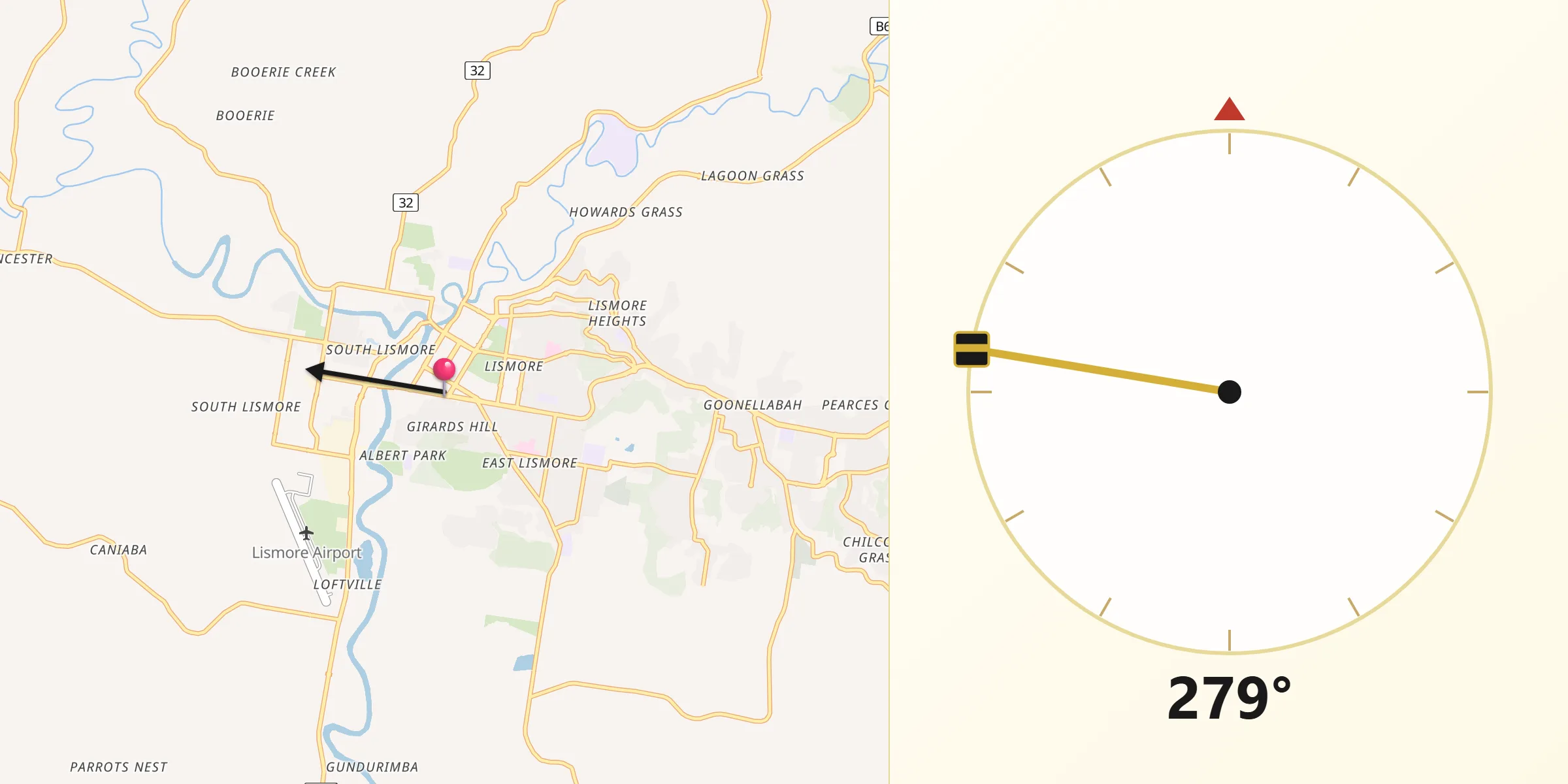 Qibla Direction from Lismore