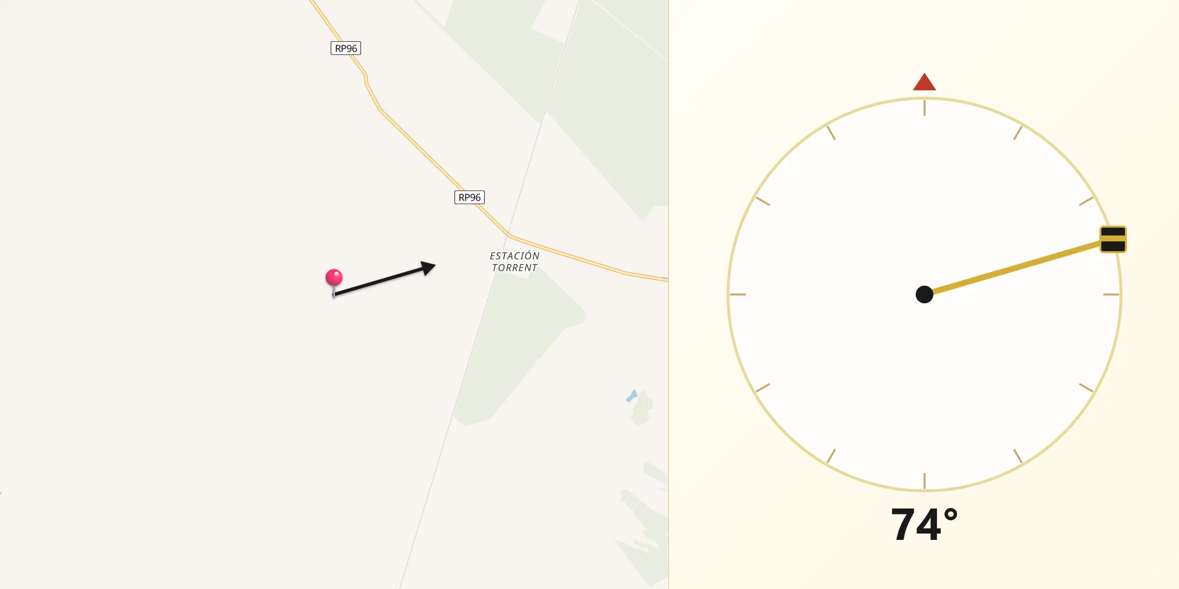 Dirección de la Qibla desde Departamento de General Alvear