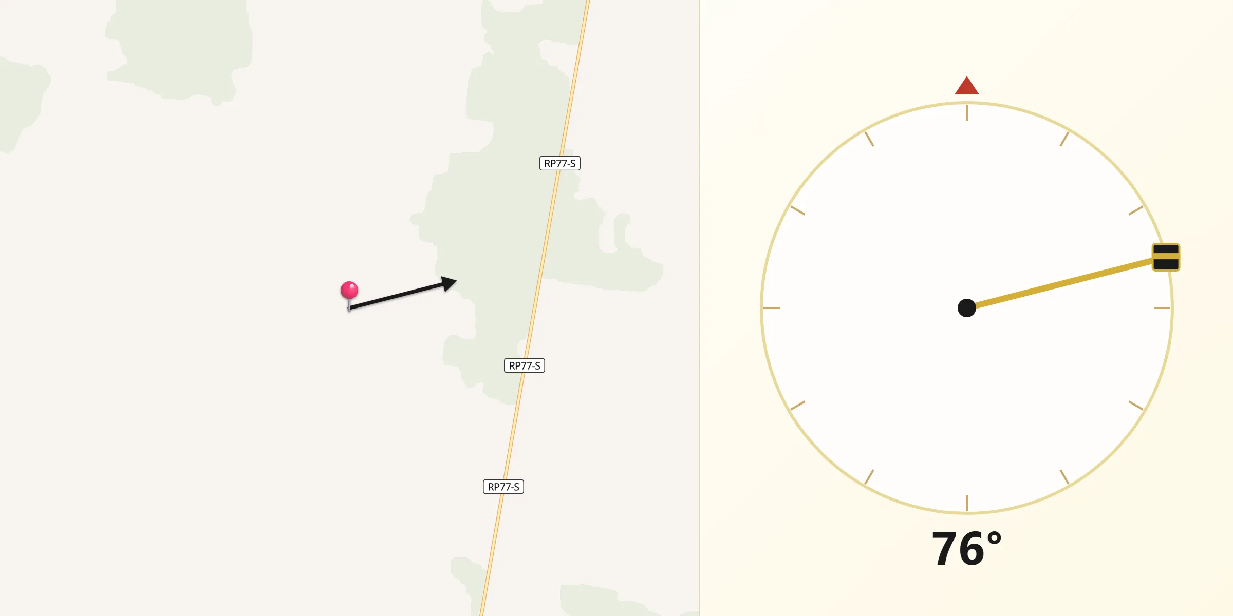 Dirección de la Qibla desde Departamento de Nueve de Julio