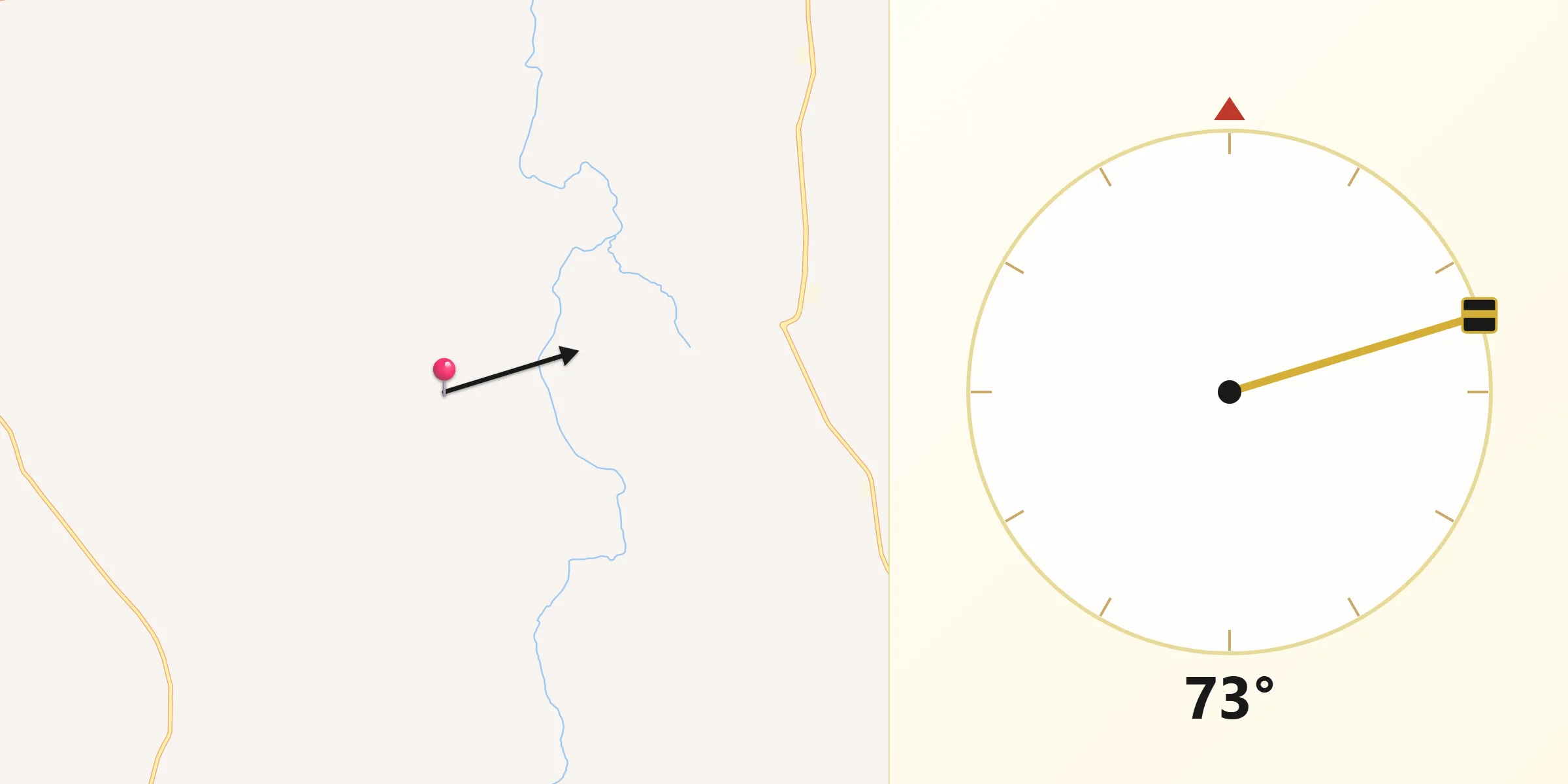 Direção da Qibla a partir de Capão do Cipó