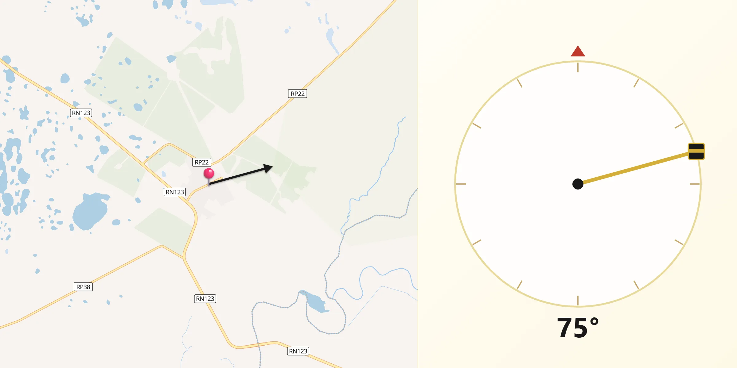 Dirección de la Qibla desde Chavarría