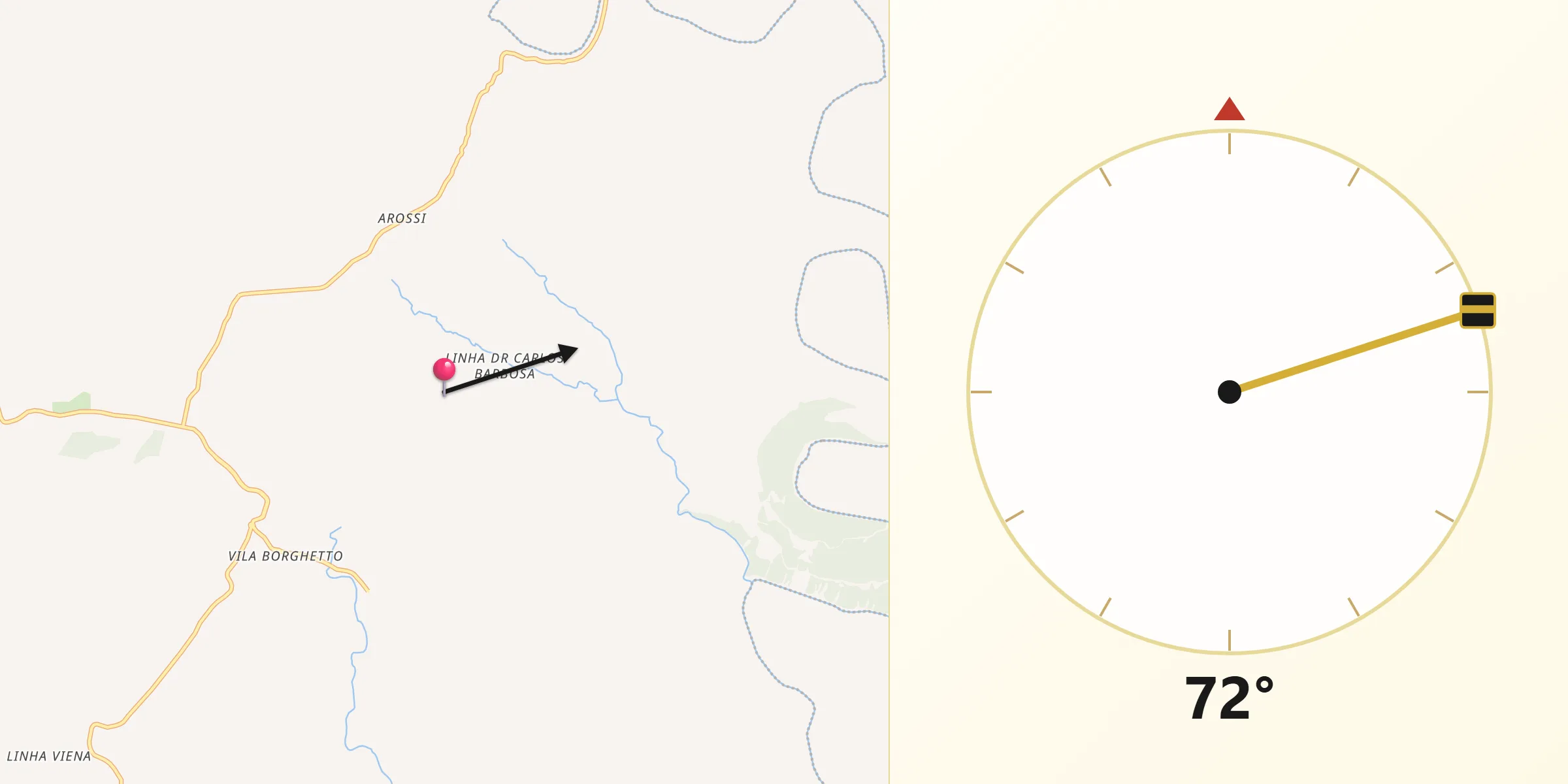 Direção da Qibla a partir de Anta Gorda