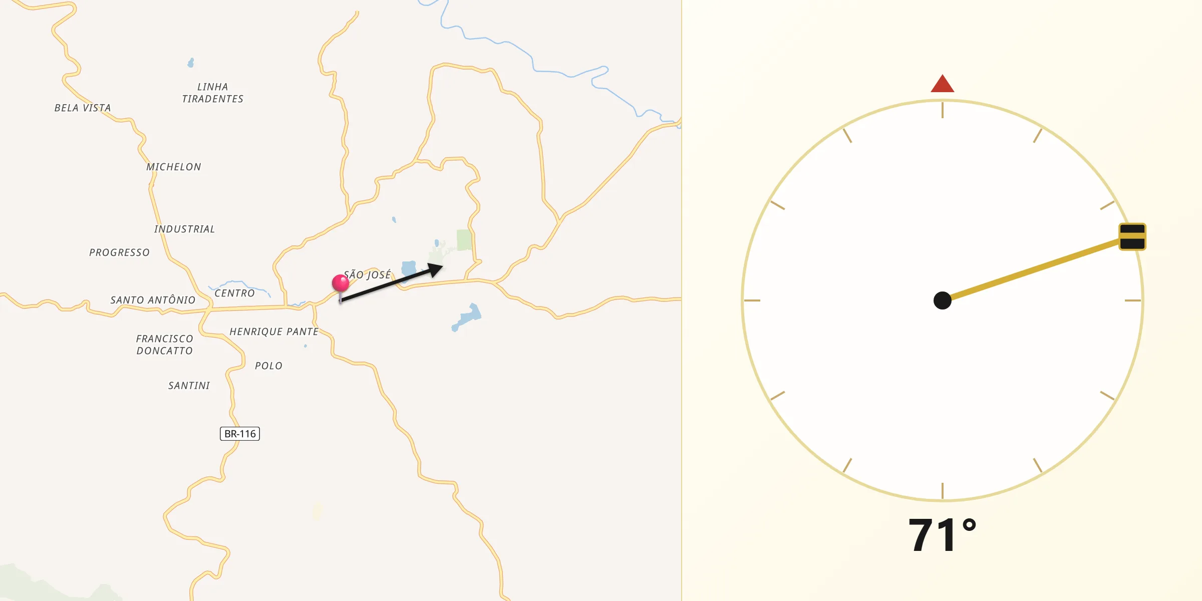 Direção da Qibla a partir de São Marcos