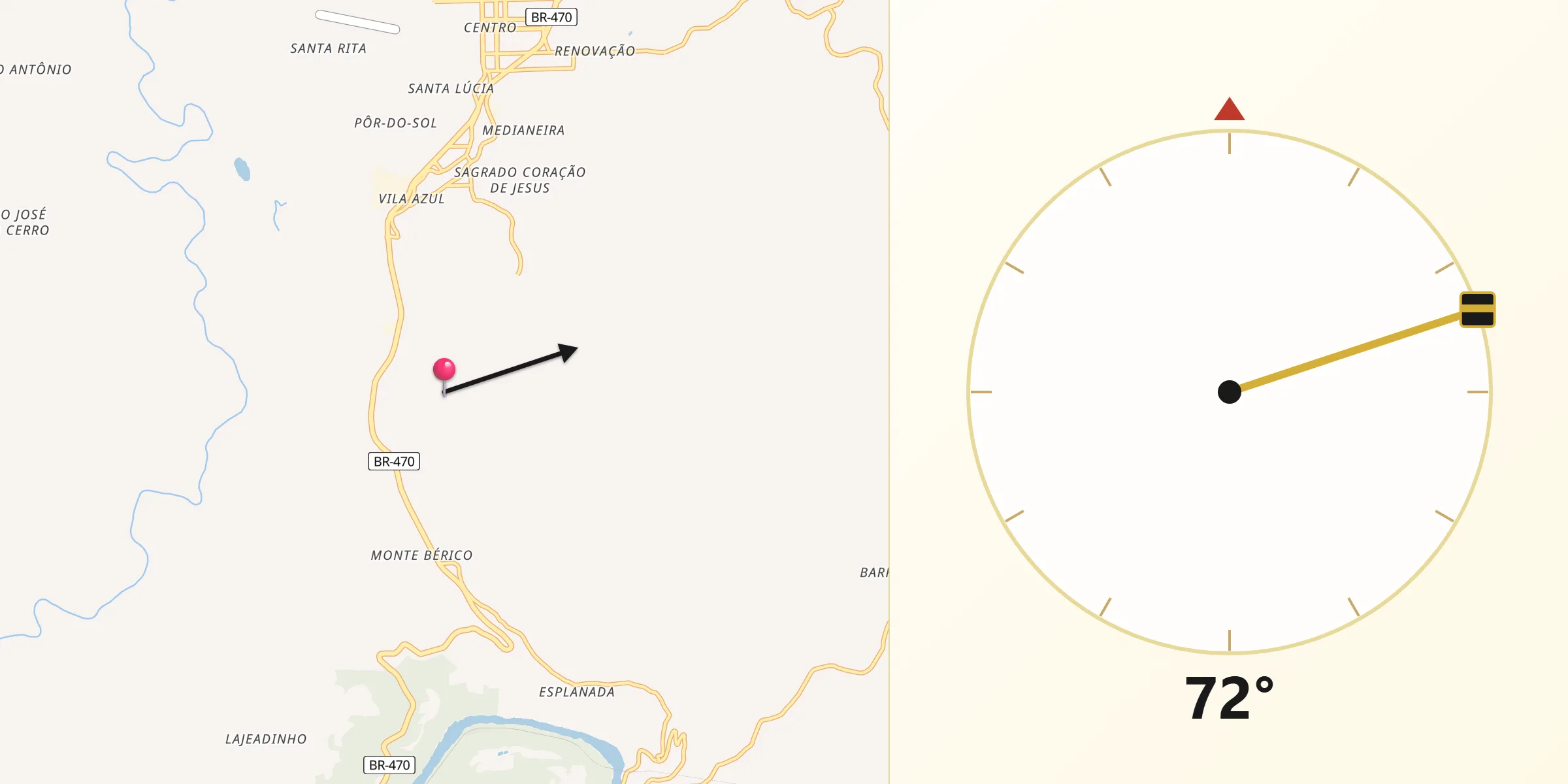 Direção da Qibla a partir de Veranópolis