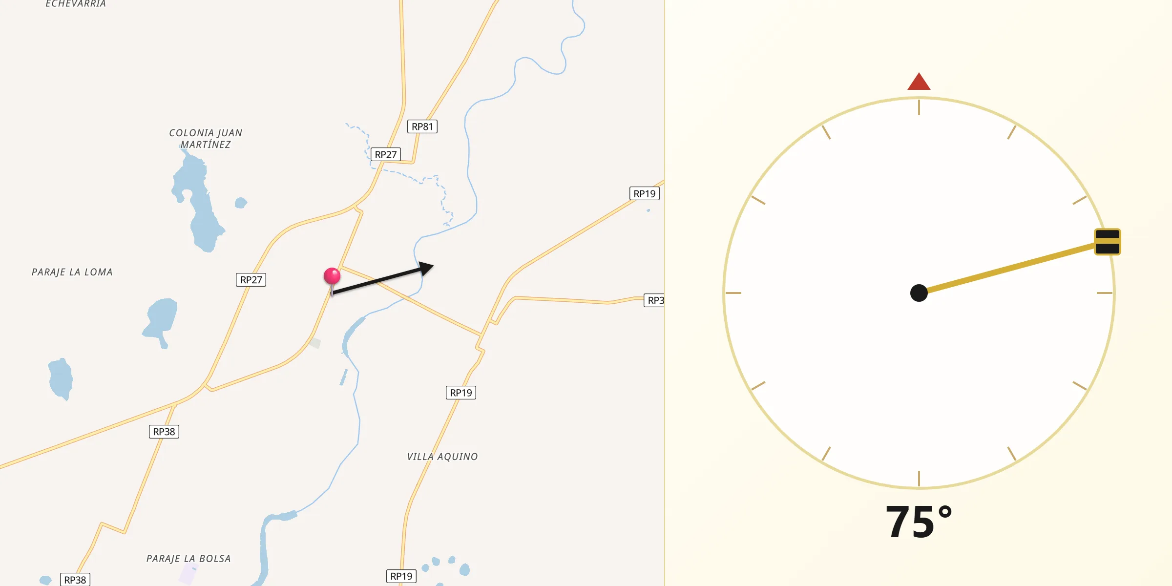 Dirección de la Qibla desde Santa Lucía