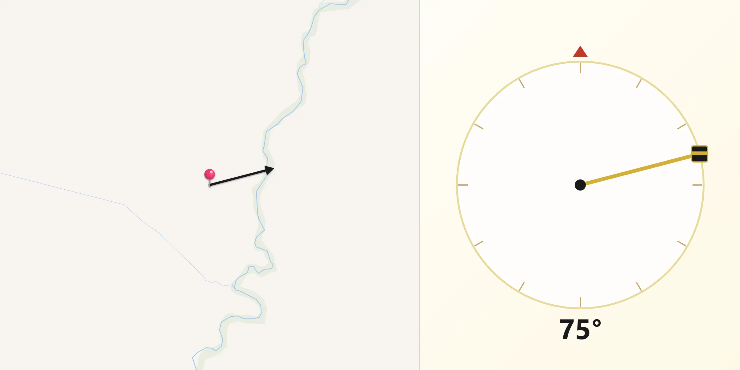 Dirección de la Qibla desde Departamento de Vera