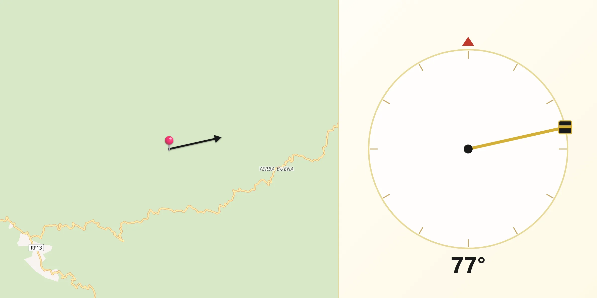 Dirección de la Qibla desde Departamento de Ancasti