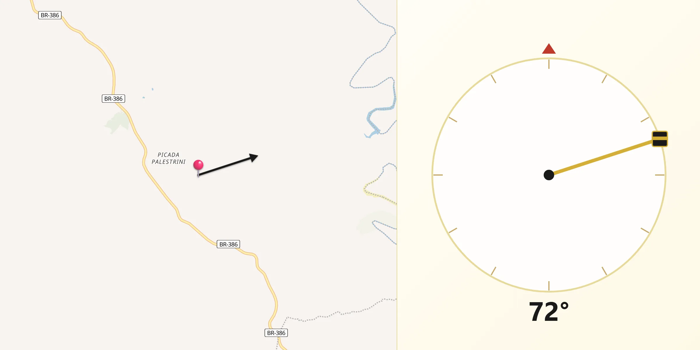Direção da Qibla a partir de São José do Herval