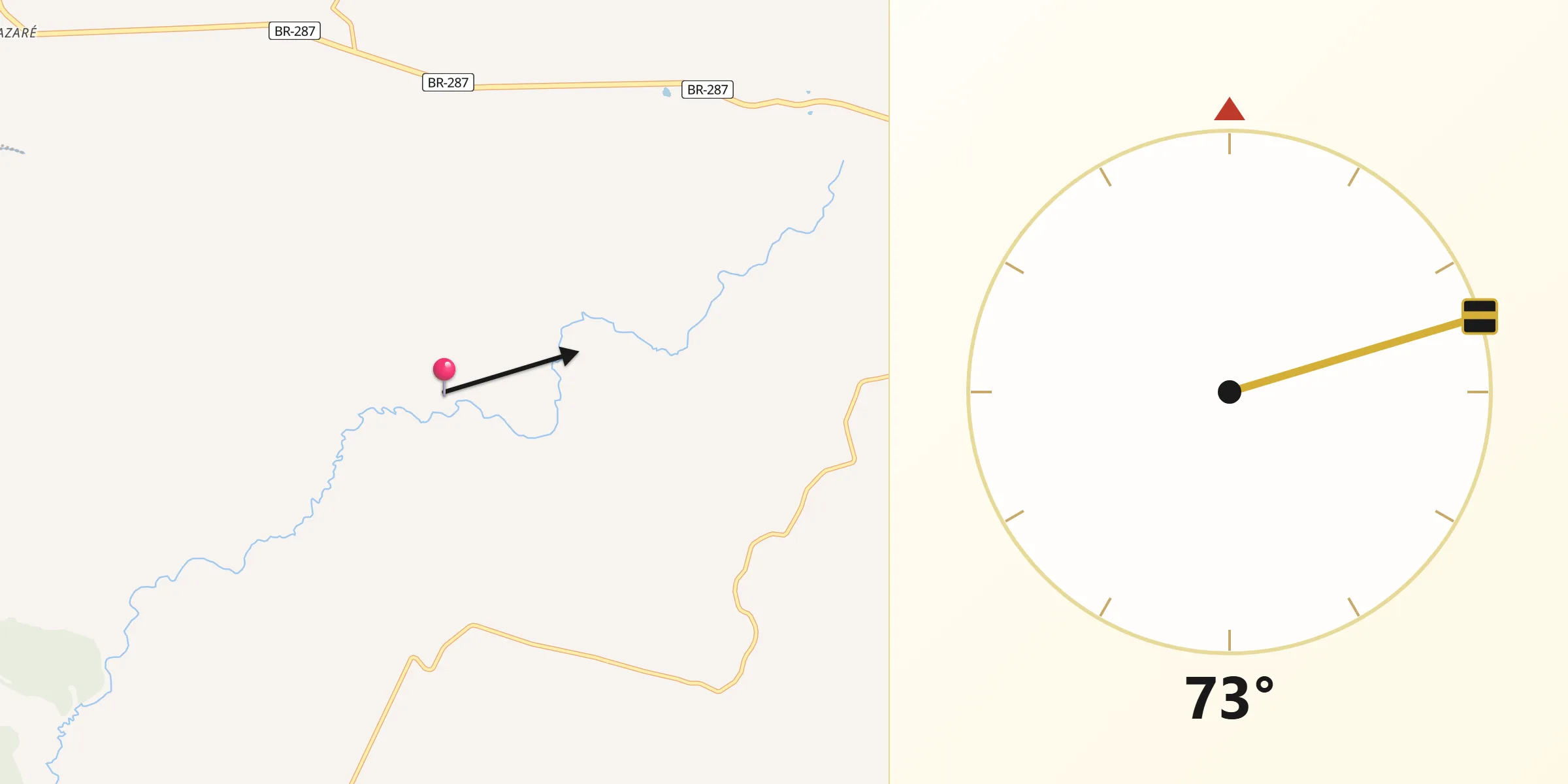 Direção da Qibla a partir de Unistalda
