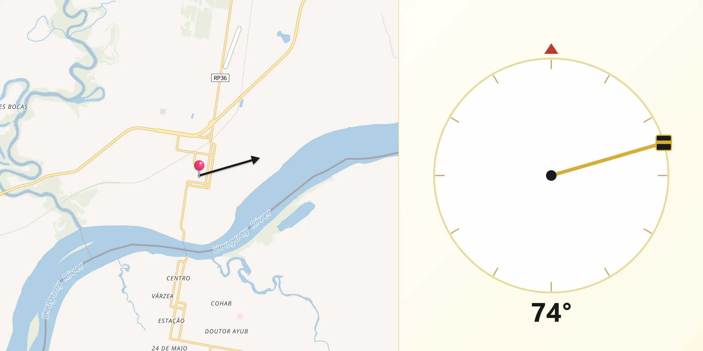 Dirección de la Qibla desde Alvear Santa Fe