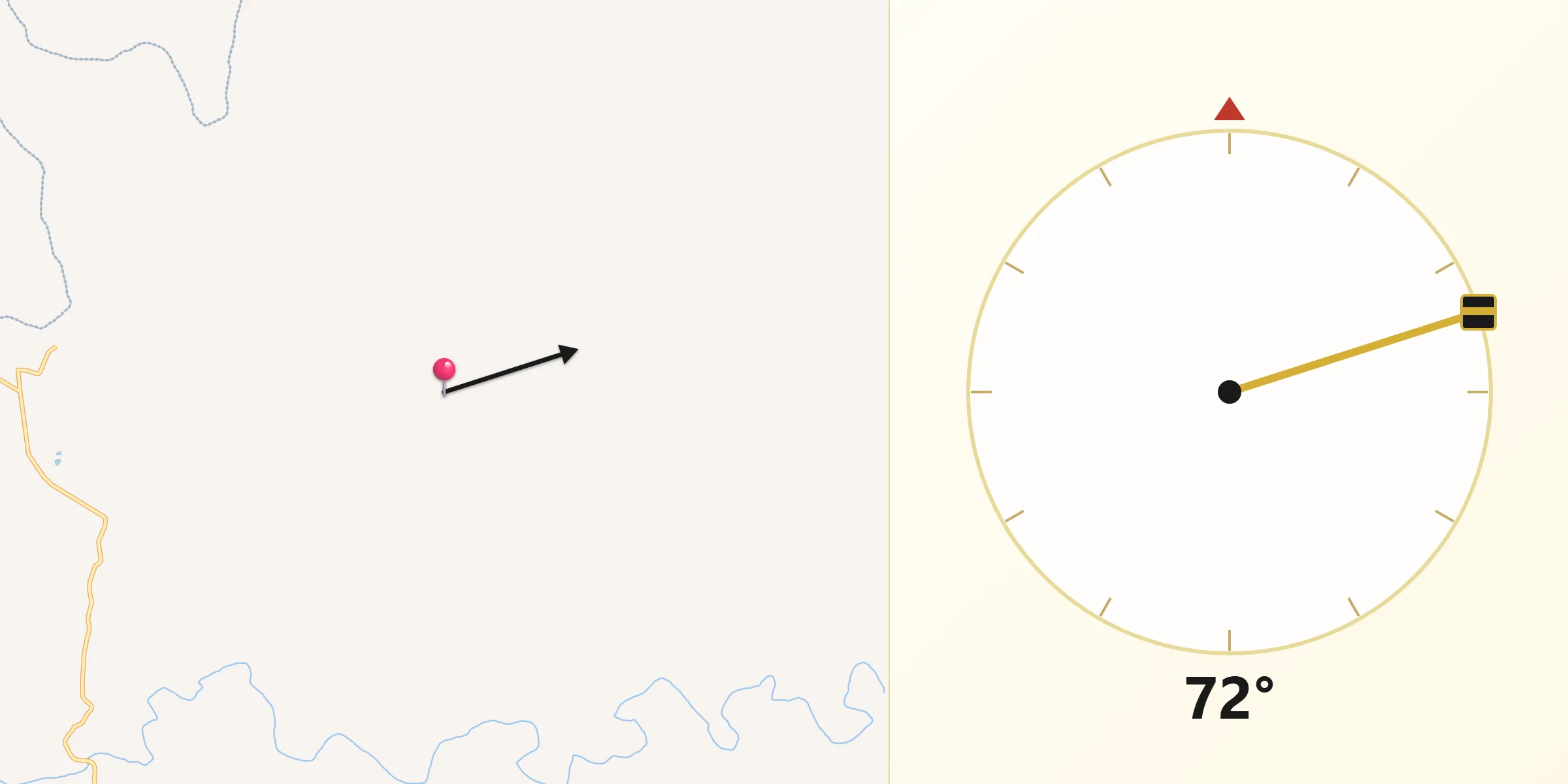 Direção da Qibla a partir de Tunas