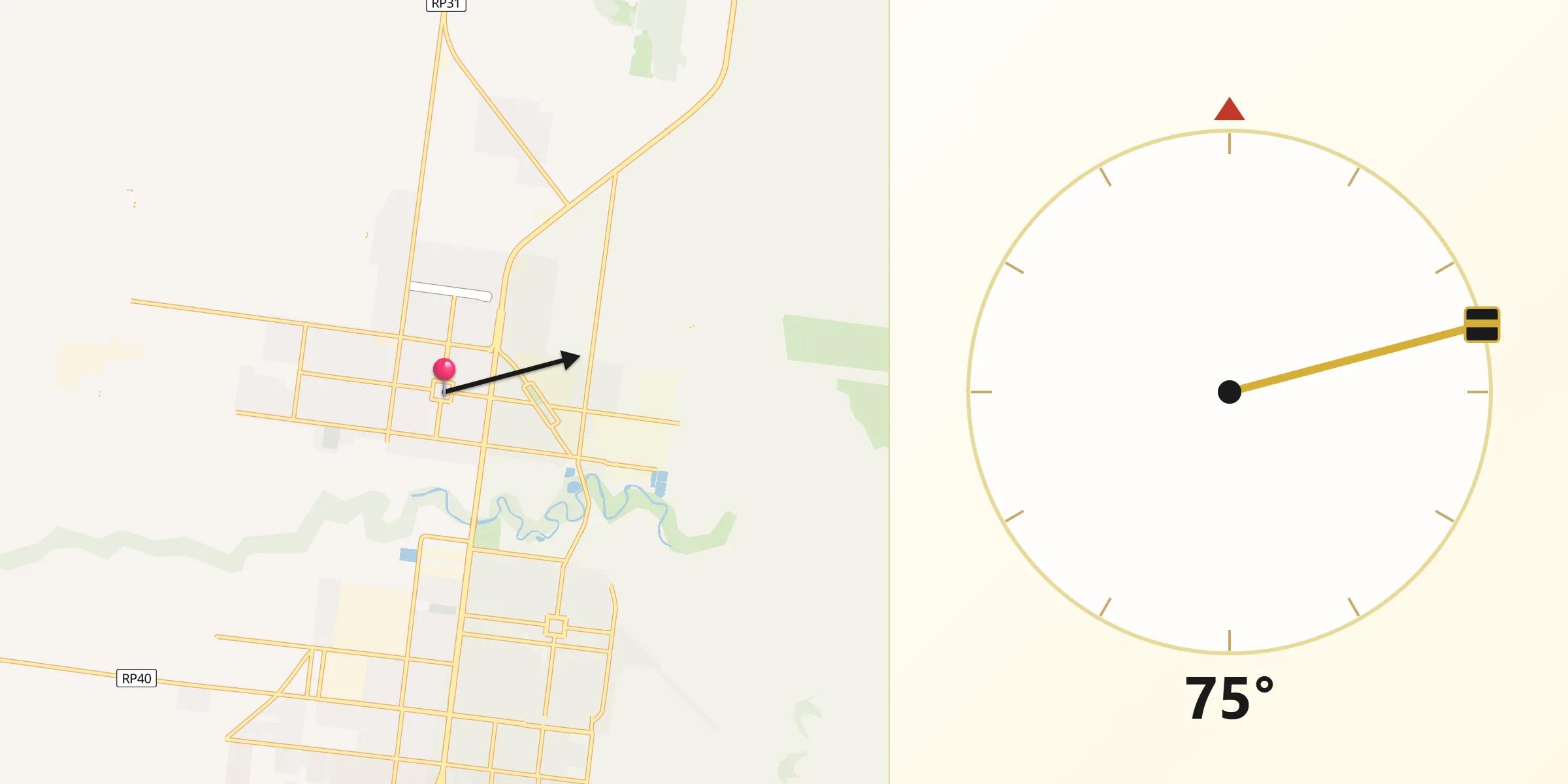 Dirección de la Qibla desde Avellaneda