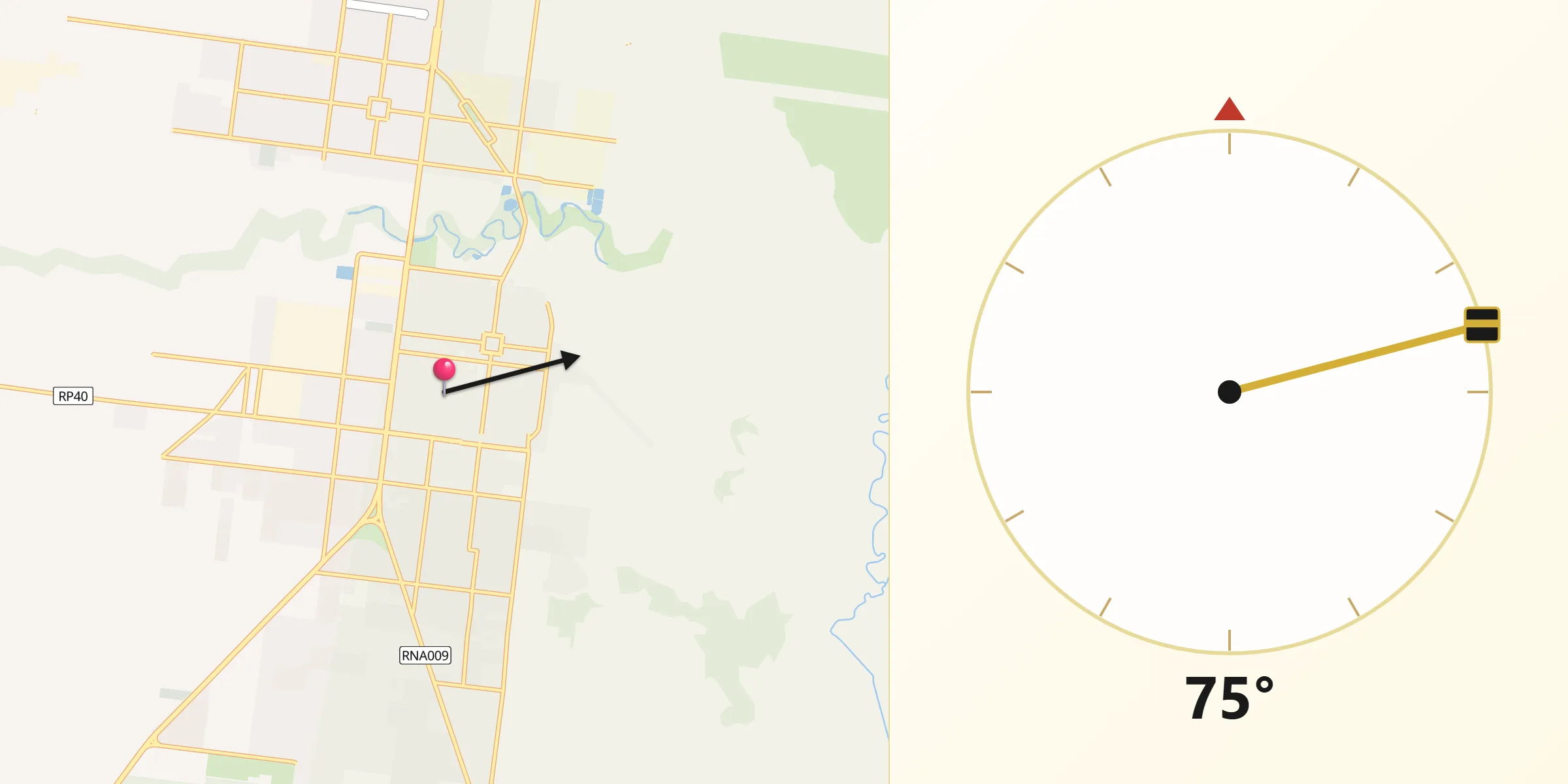 Dirección de la Qibla desde Reconquista