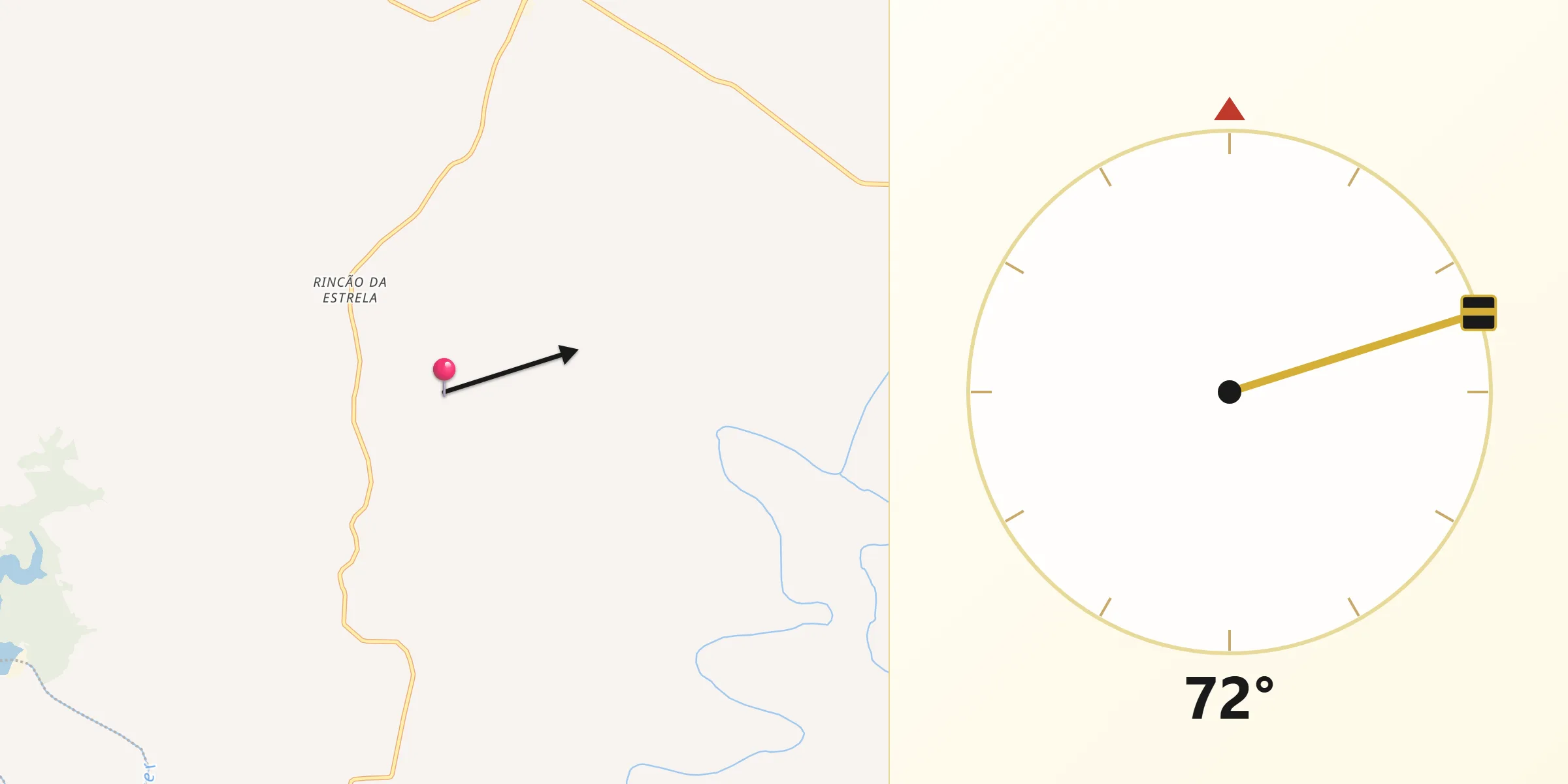Direção da Qibla a partir de Estrela Velha