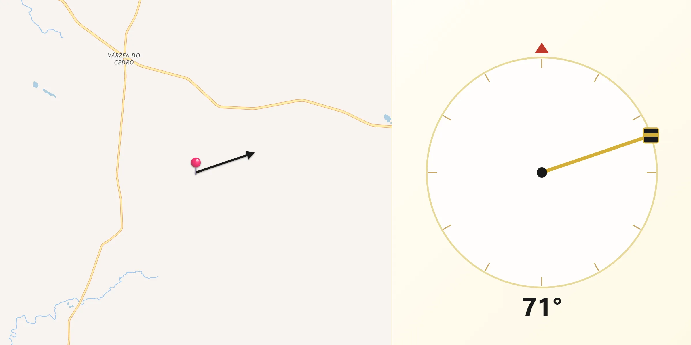 Direção da Qibla a partir de São Francisco de Paula
