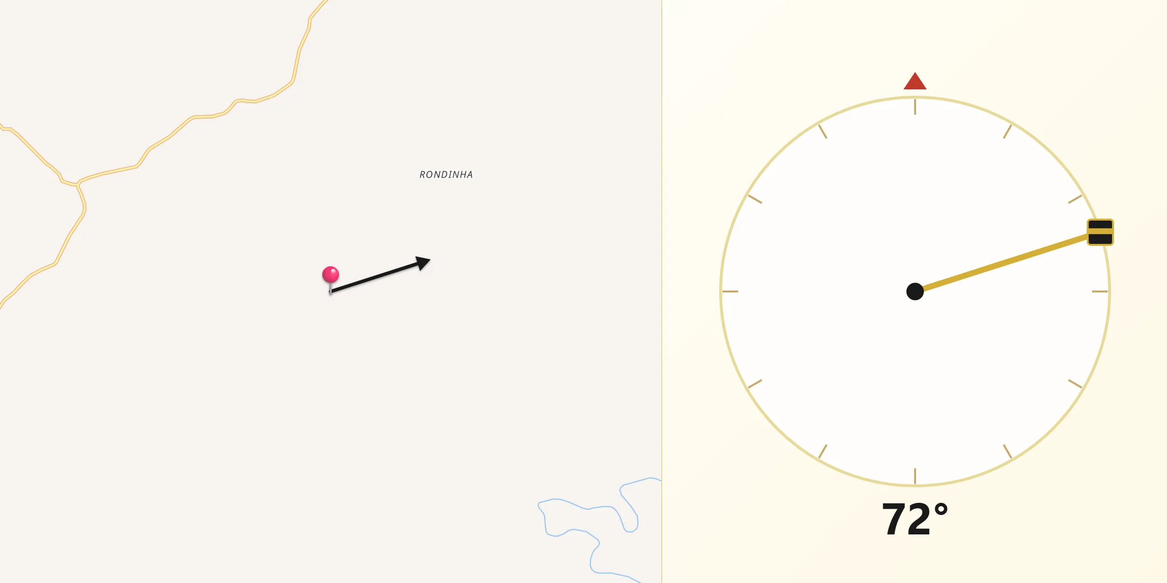 Direção da Qibla a partir de Lagoão