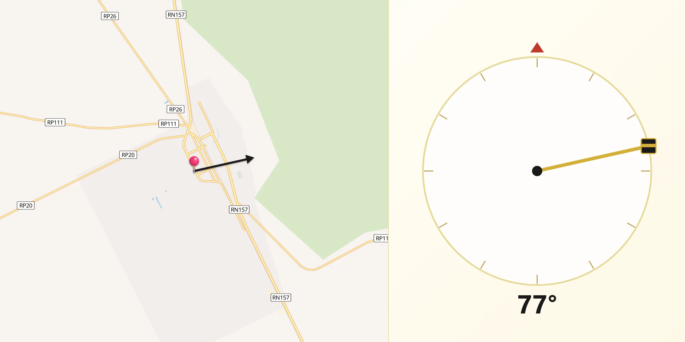 Dirección de la Qibla desde Recreo