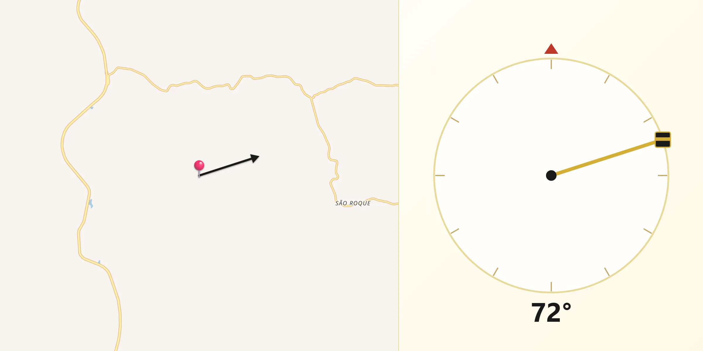Direção da Qibla a partir de Gramado Xavier
