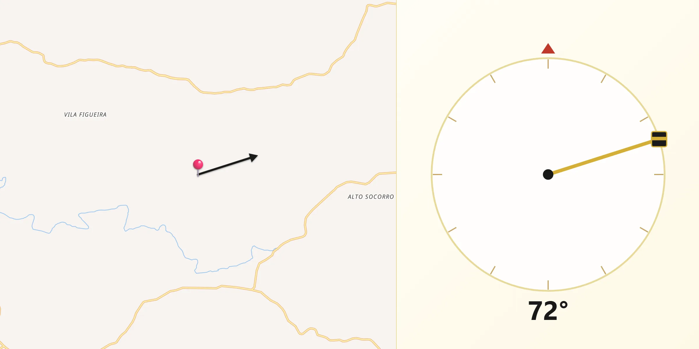 Direção da Qibla a partir de Segredo