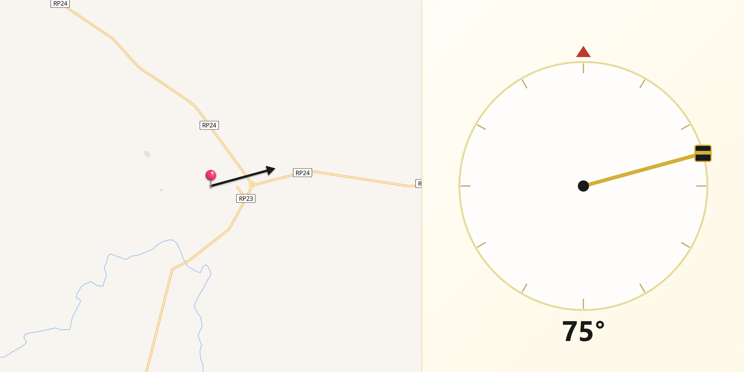 Dirección de la Qibla desde Perugorría