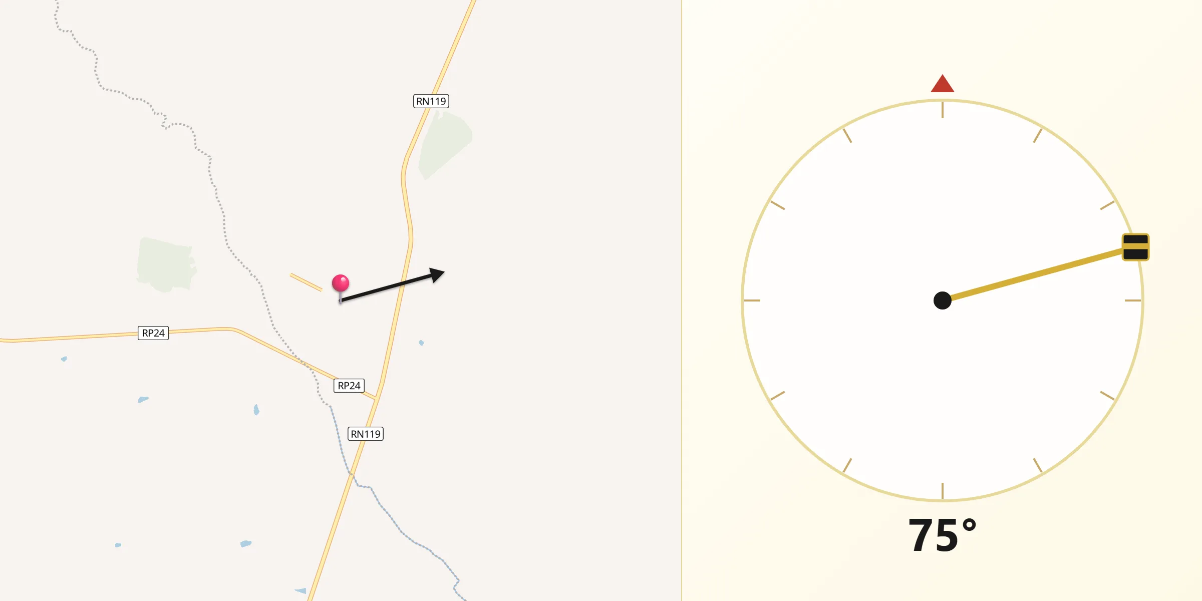 Dirección de la Qibla desde Mariano I. Loza
