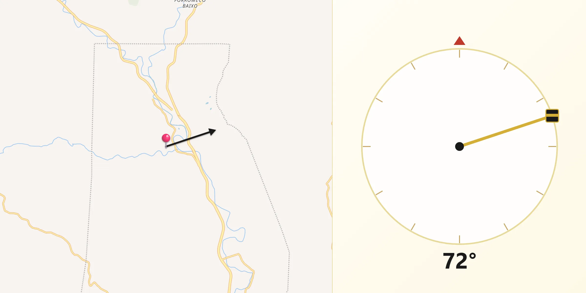 Direção da Qibla a partir de São Vendelino